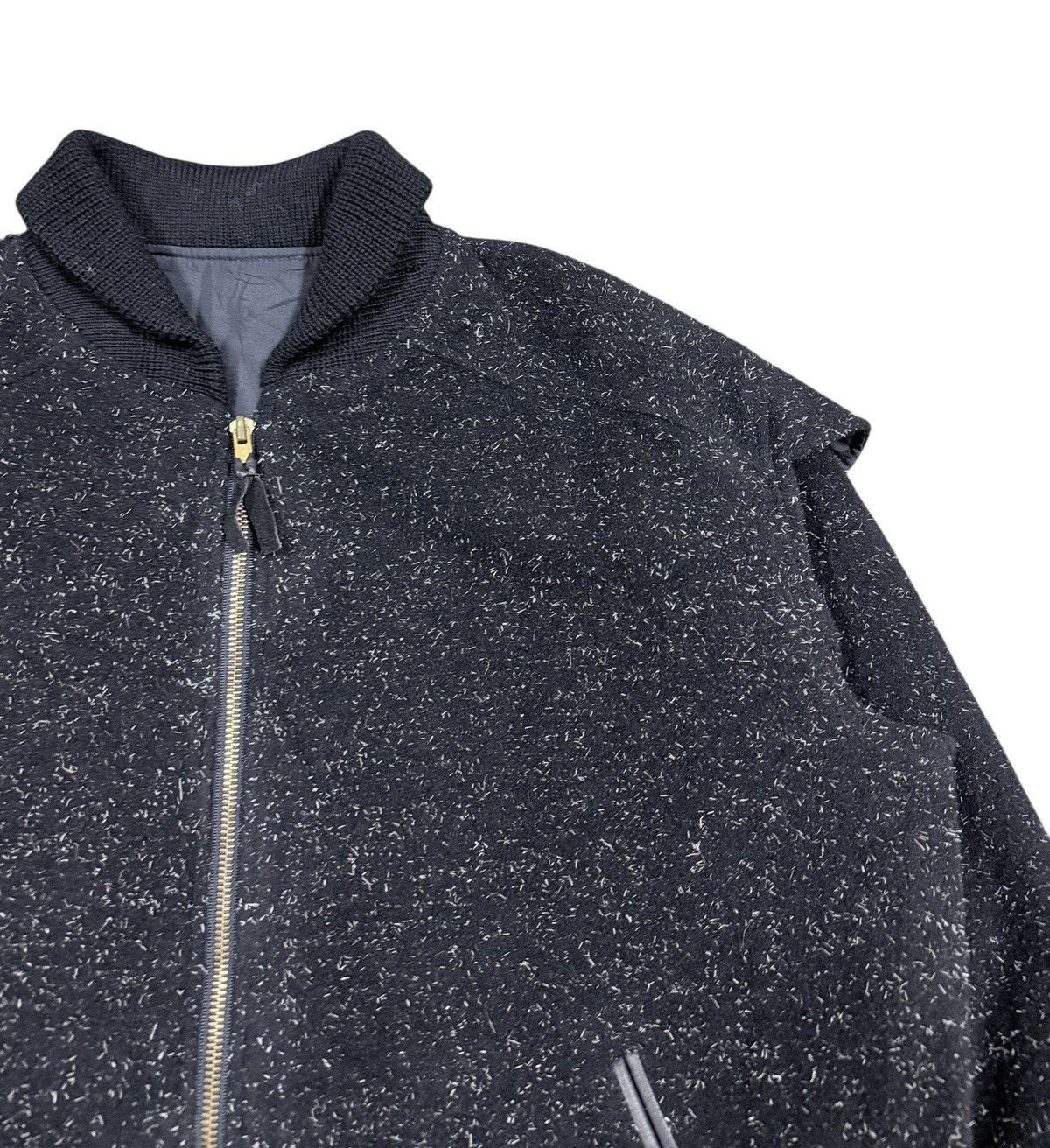 If Six Was Nine Btg🔥80’s Wool Alpaca Bomber Shawl Collar Zipper Jacket Size US L / EU 52-54 / 3 - 7 Thumbnail