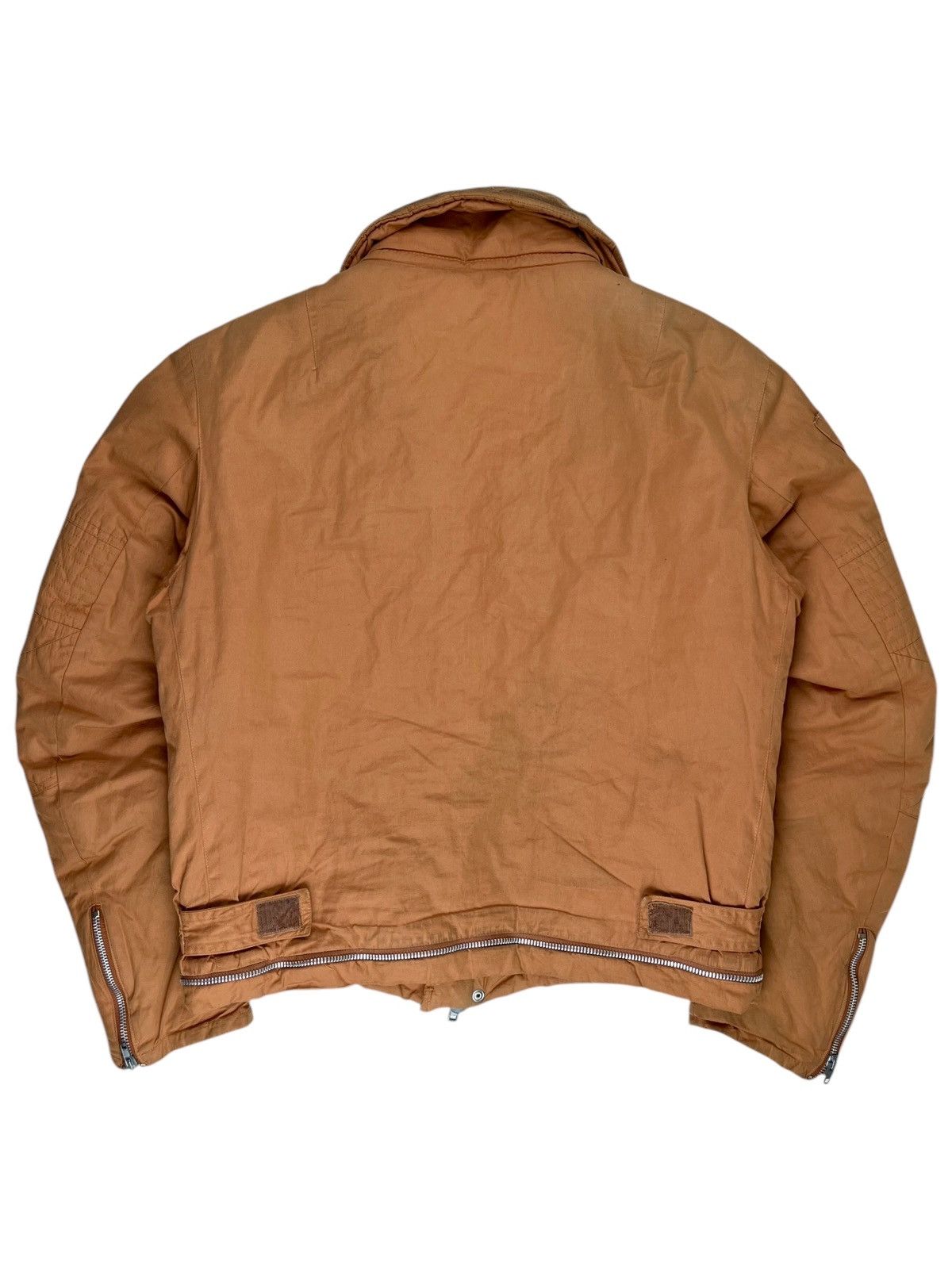 AW99 Helmut Lang Fur Astro Biker Jacket Runway Iron Orange