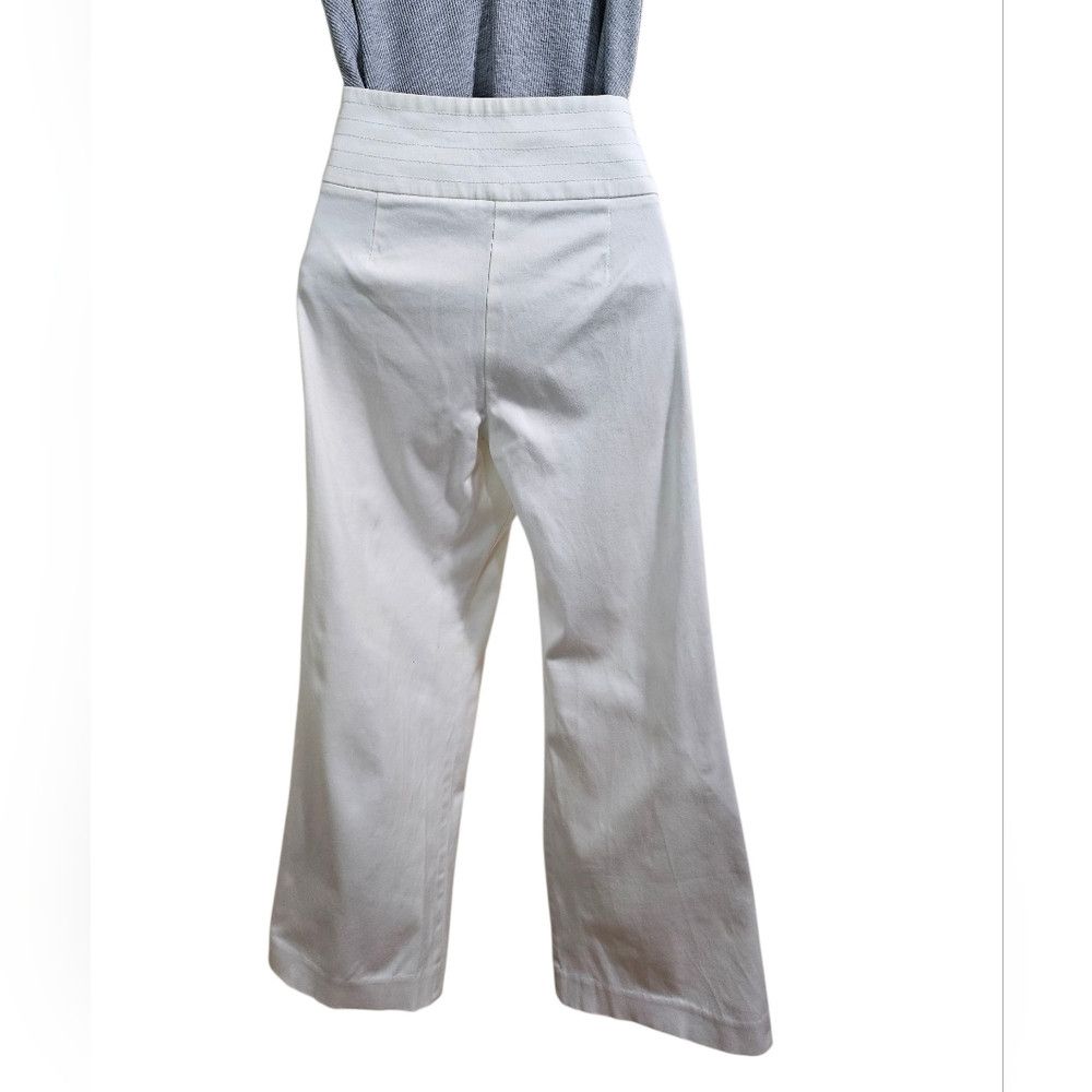 Trina Turk Y2K Trina Turk White Wide Leg Crop Trousers Pants 6 Size 28" / US 6 / IT 42 - 5 Thumbnail