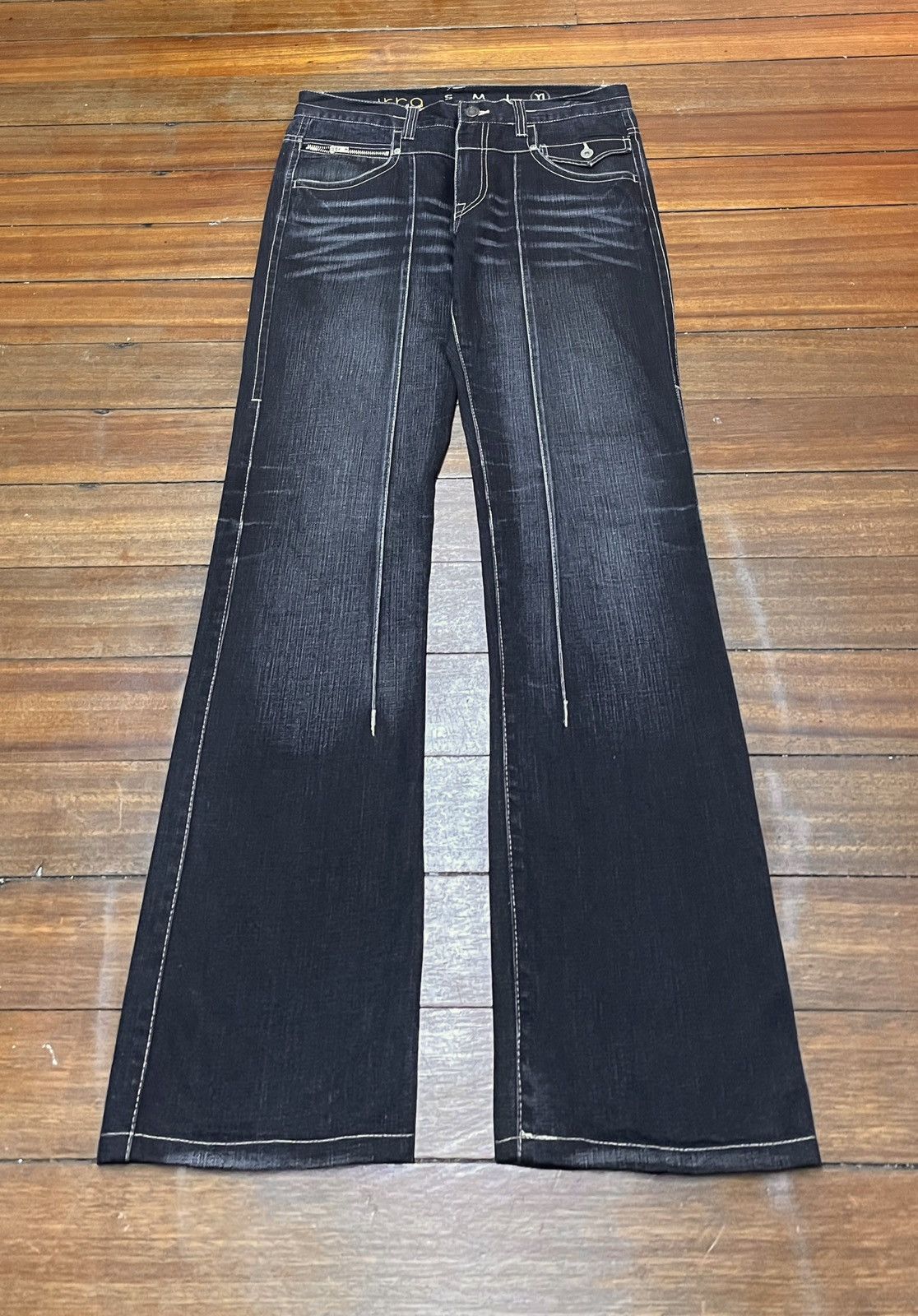 Vintage Rare Design Vintage Japanese Brand Ikka Flare Jeans 2000s Size US 35 - 1 Thumbnail