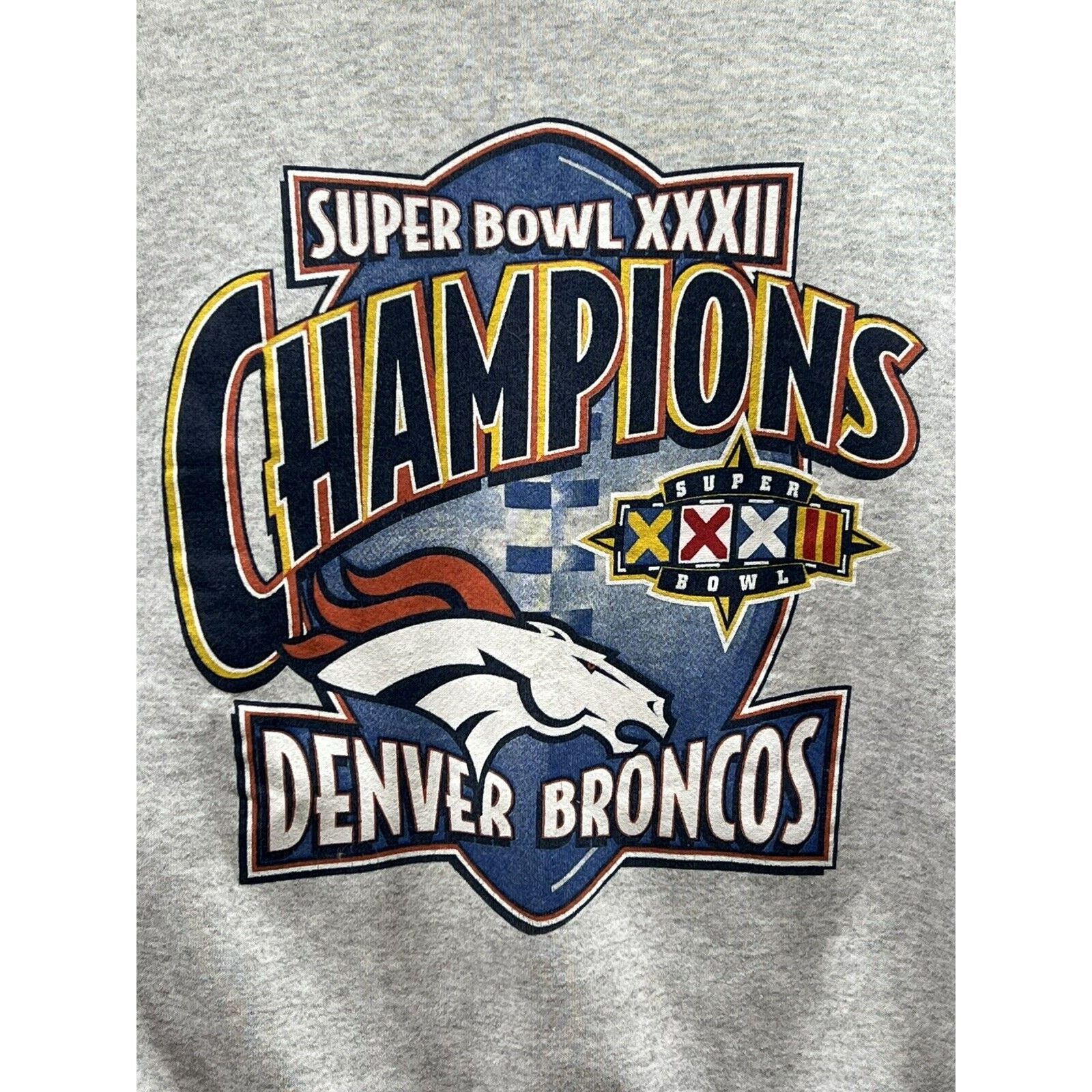 Logo 7 Logo 7 Denver Broncos Super Bowl XXXII 1998 Gray Sweatshirt Size US L / EU 52-54 / 3 - 4 Thumbnail