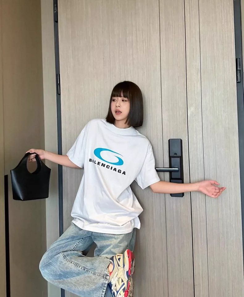 Balenciaga Balenciaga Blue ring letter Logo printed short sleeve T-sh Size US M / EU 48-50 / 2 - 9 Thumbnail
