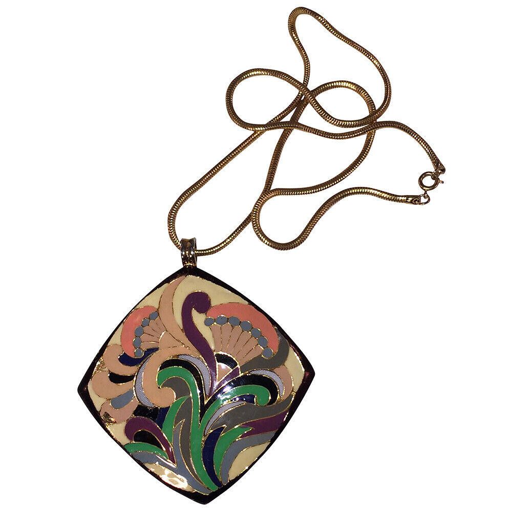 Lanvin Lanvin Floral Enamel Pendant Necklace Size ONE SIZE - 3 Thumbnail