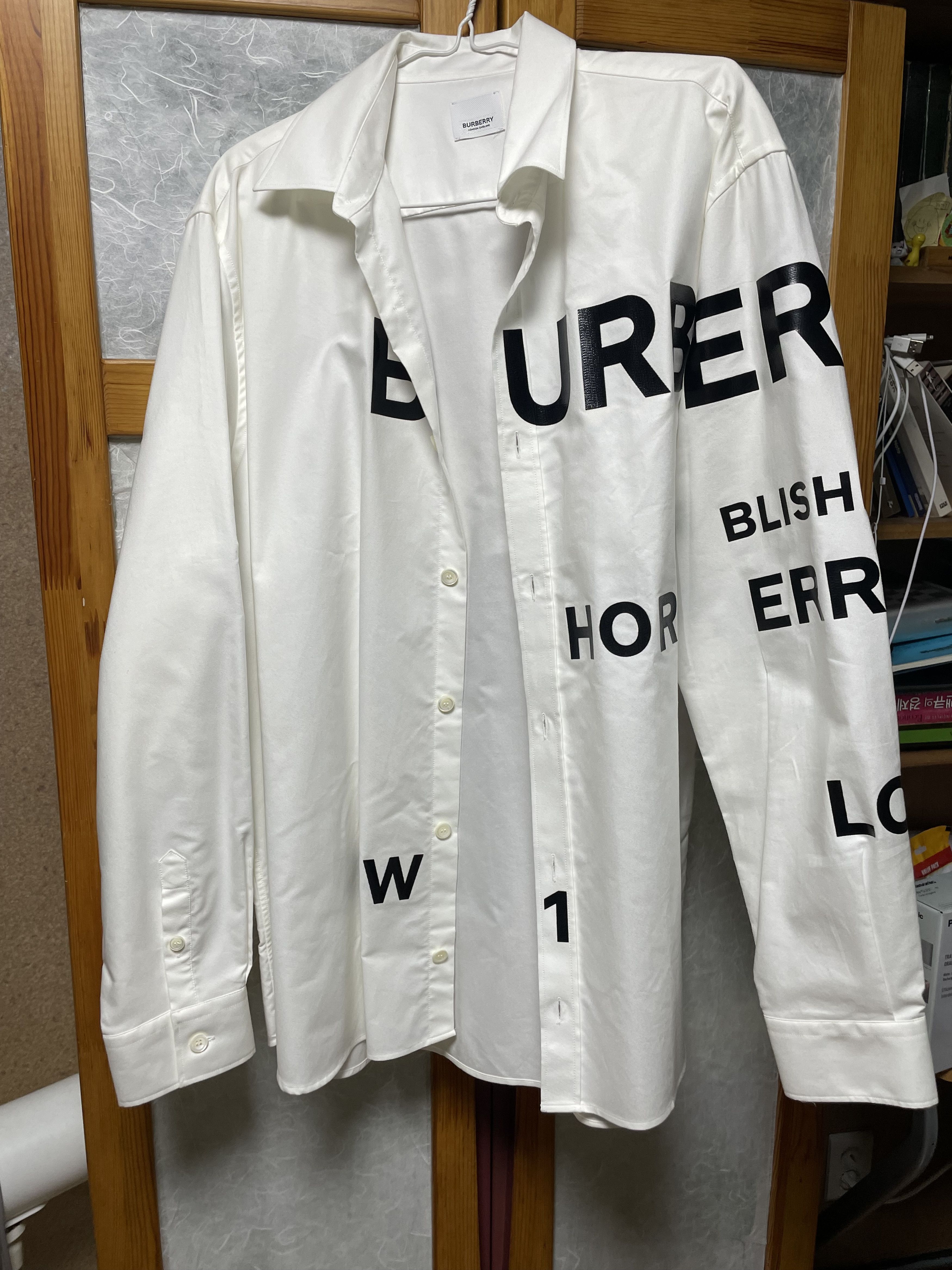 image of Men’S Burberry Shirts in White, Men's (Size Large)