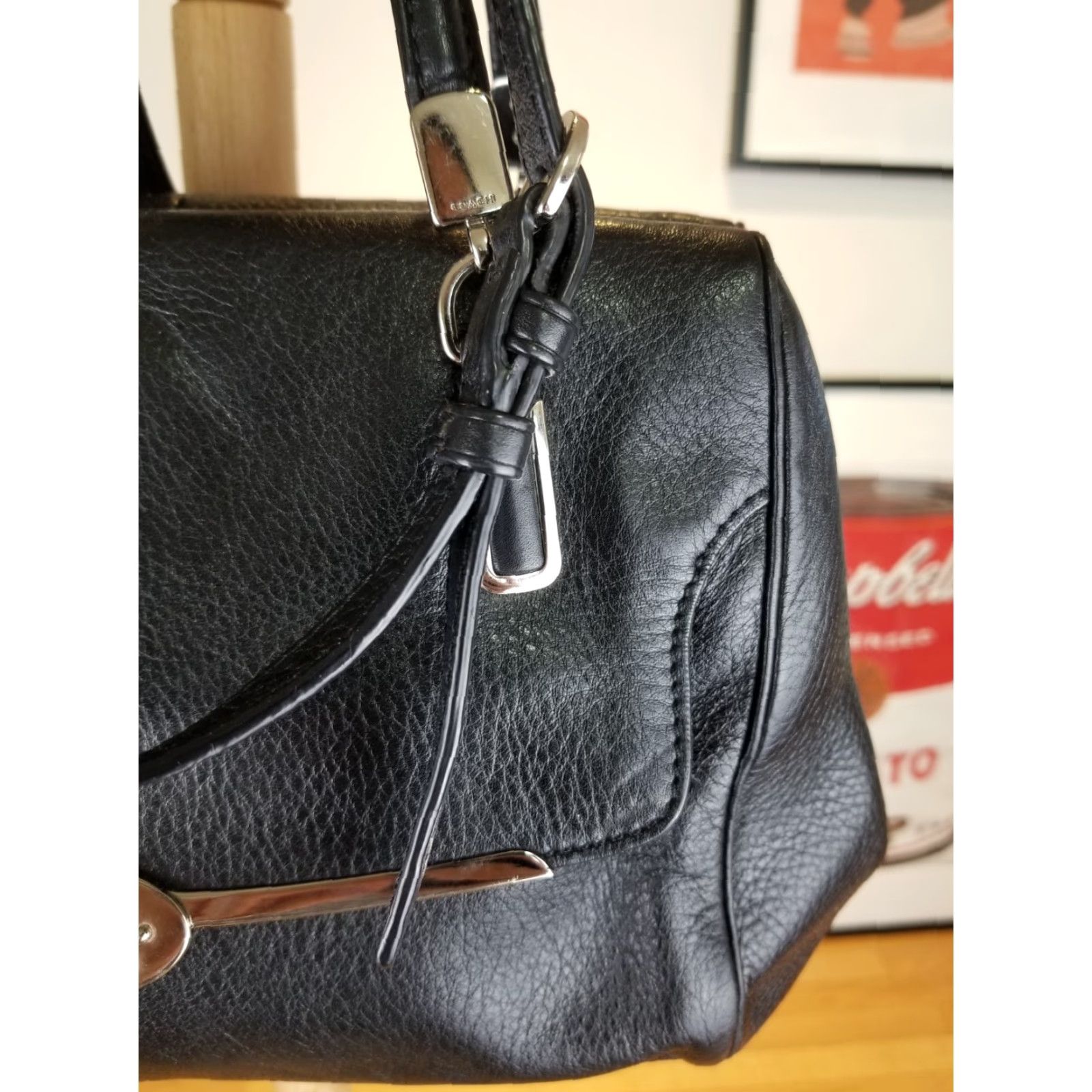Coach VINTAGE COACH BLACK LEATHER SHOULDER HAND BAG CROSS BAG SZ 10'X8'X3' 25163 Size ONE SIZE - 4 Thumbnail