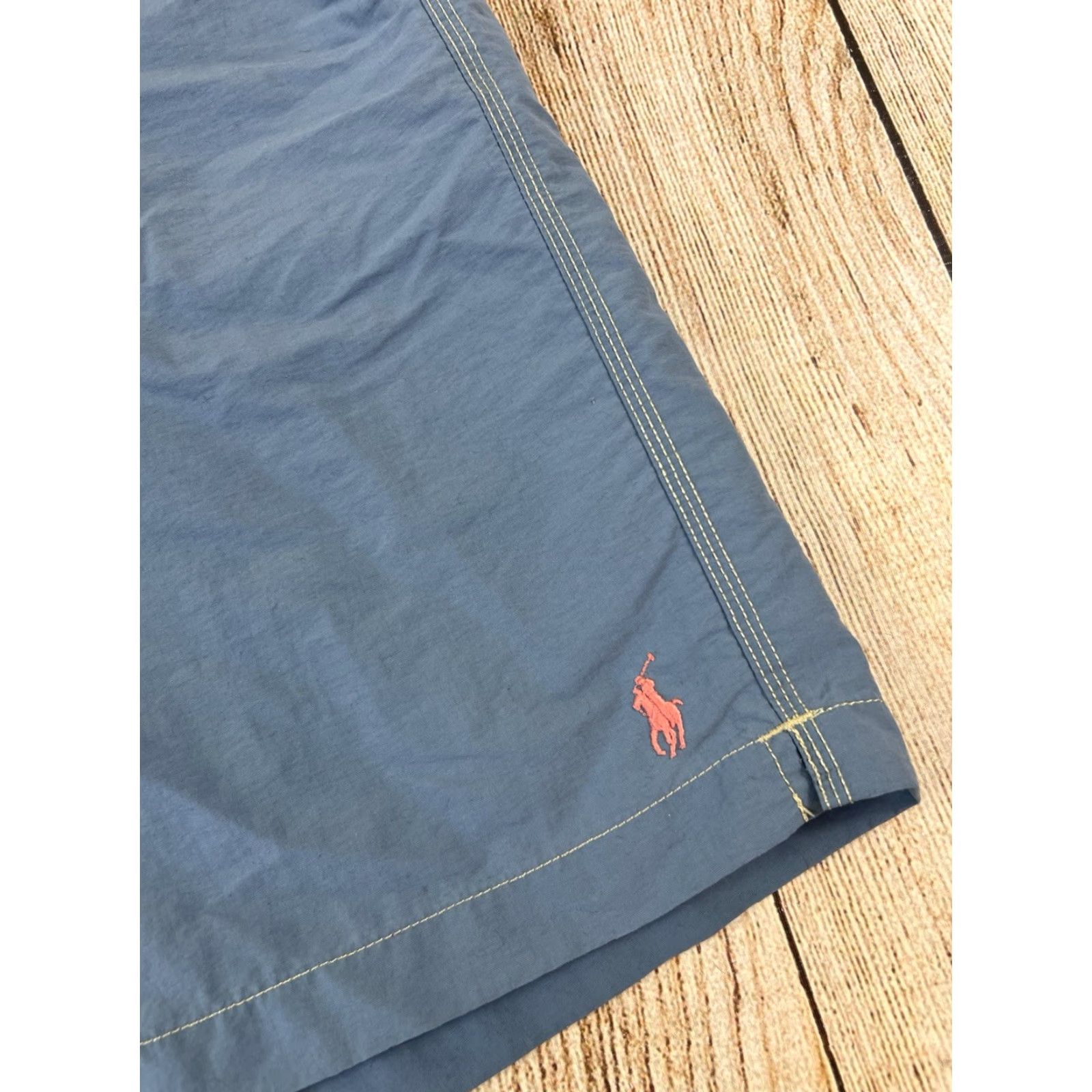 Polo Ralph Lauren Polo Ralph Lauren Bottom Mens Trunks Medium Blue Lined Swim Polyester Blend 90s Beach Comfortable Drawstring Pockets (Stain) Size US M / EU 48-50 / 2 - 6 Thumbnail