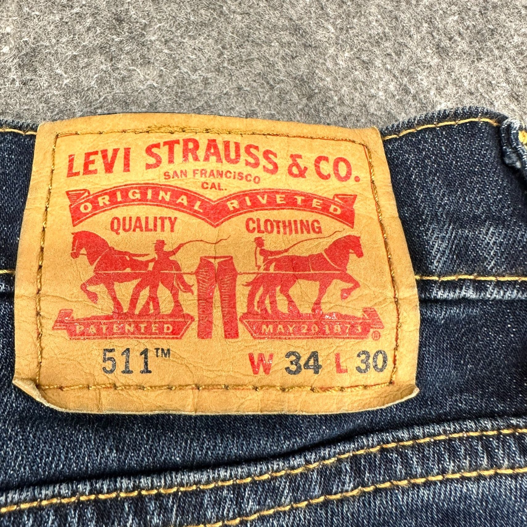 Levi's Levi's Jeans 511 Slim Skinny Men 34x30 Blue Dark Wash Denim Stretch 5-Pocket Zip Mens Regular Size Levi's 500 Series Modern American Size US 34 / EU 50 - 7 Thumbnail