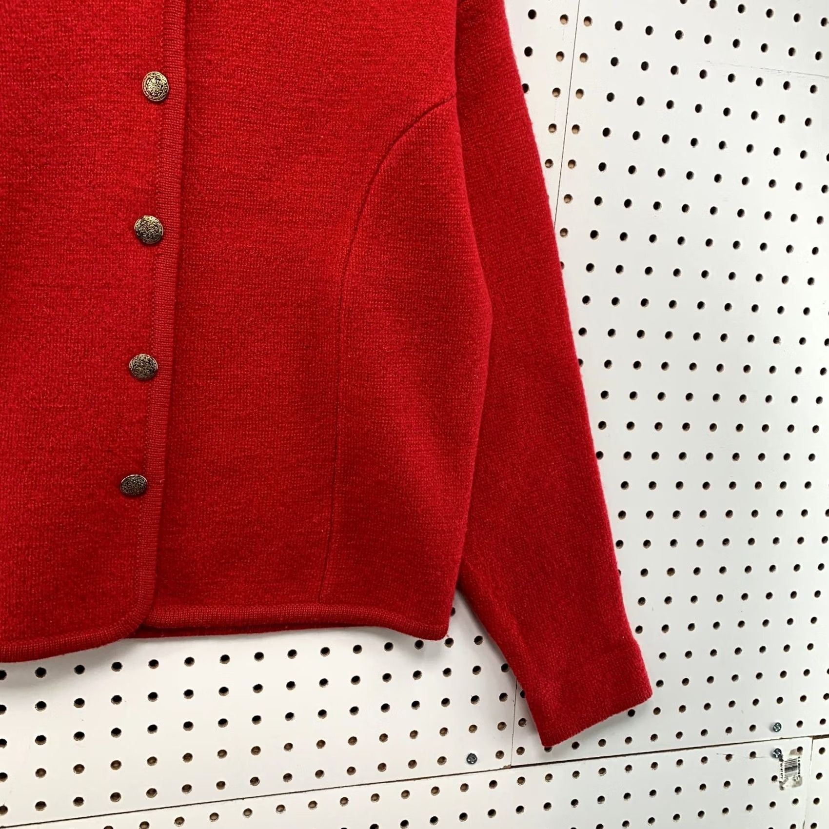 Vintage Herman Geist Wool Cardigan Jacket Womens Medium Red Gold Button Size M / US 6-8 / IT 42-44 - 7 Thumbnail