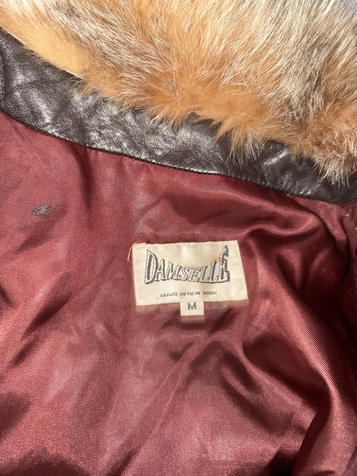 Designer × Japanese Brand × Vintage Damselle Lamb Leather Real Fox Fur Size US M / EU 48-50 / 2 - 3 Thumbnail