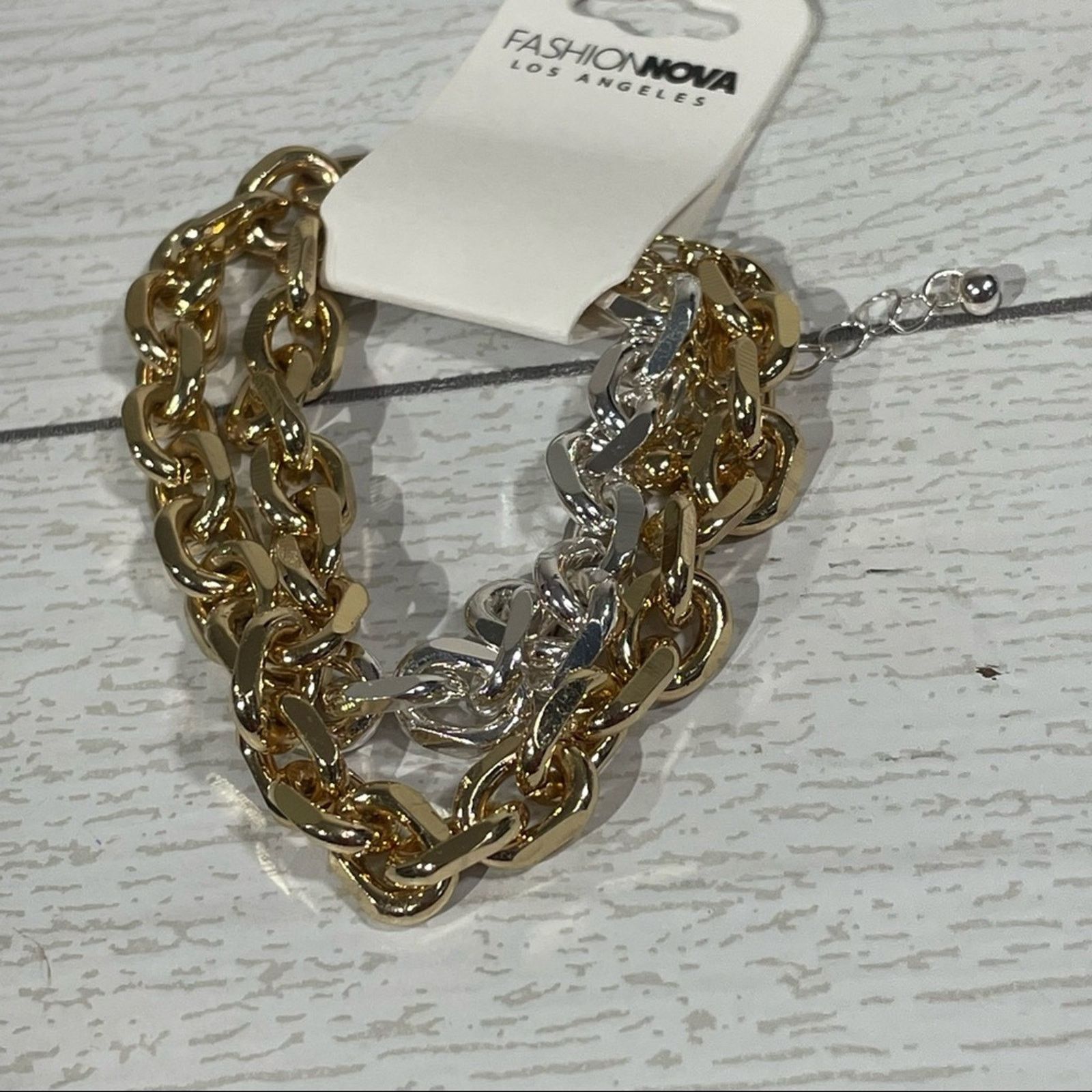 Other FASHION NOVA Bracelet Two Faced Bracelet Set Gold Combo NWT Size ONE SIZE - 3 Thumbnail