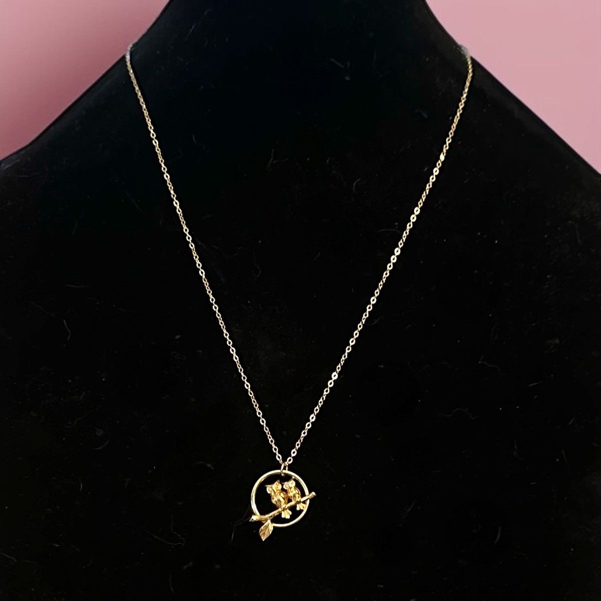 Vintage Vintage 1/20 GF 2 owls sitting on a branch pendant necklace Size ONE SIZE - 1 Thumbnail
