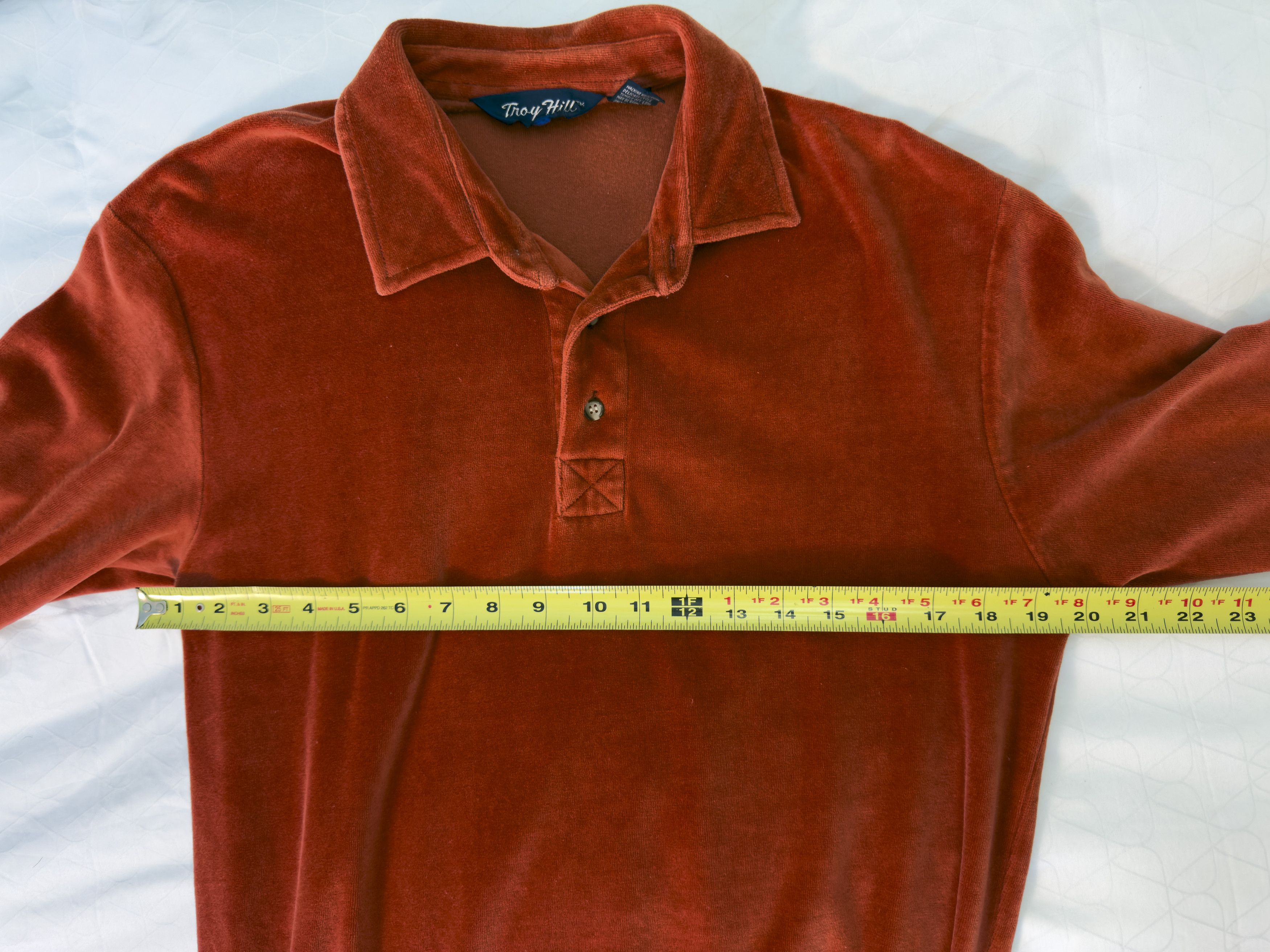 Other Vintage Troy Hill Rust Velour Collared Pullover Sweatshirt Size US M / EU 48-50 / 2 - 6 Thumbnail