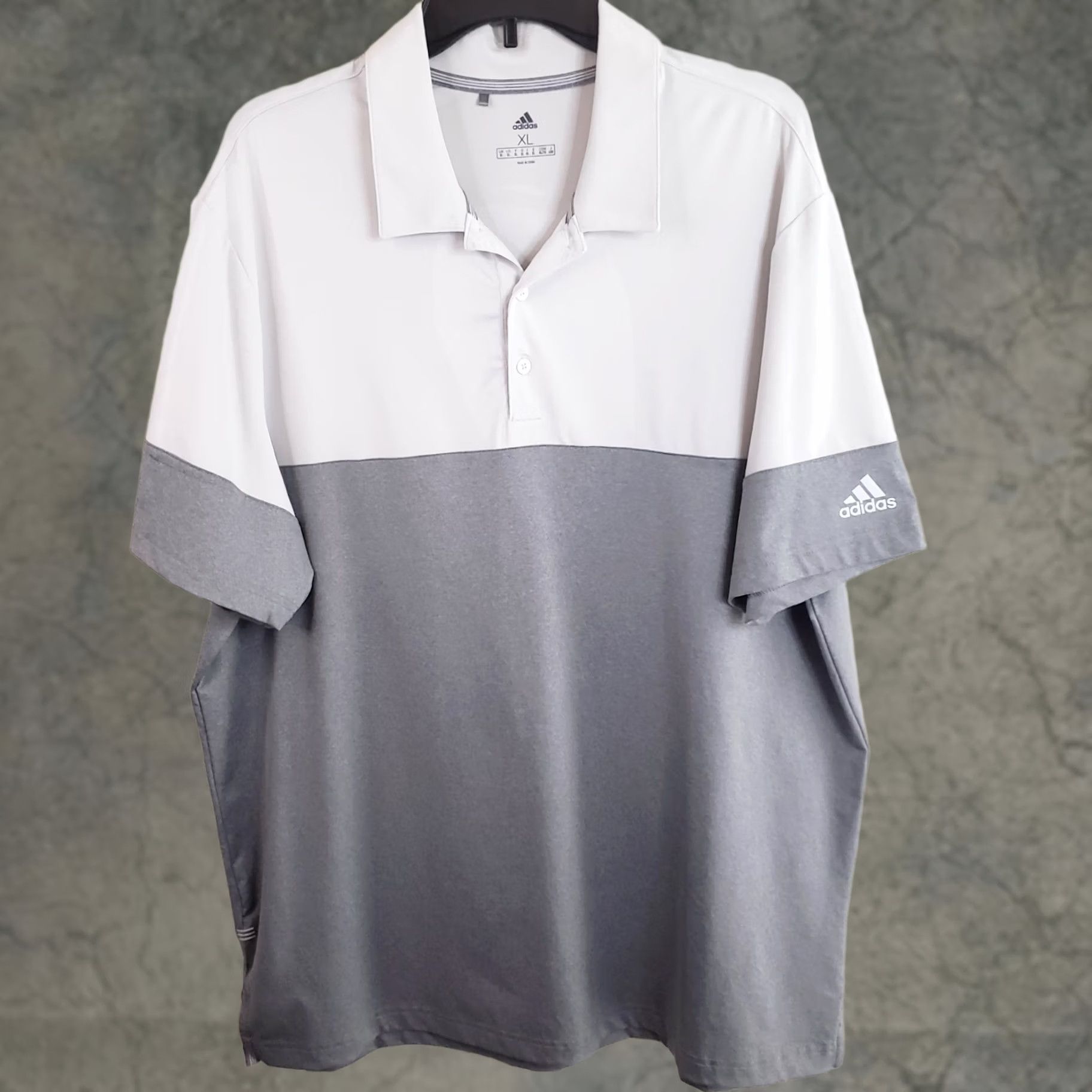 Adidas Adidas Shirt Men's XL White Gray Colorblock Polo Lightweight Golf Casual Shirt XL Men White Gray Size US XL / EU 56 / 4 - 1 Thumbnail