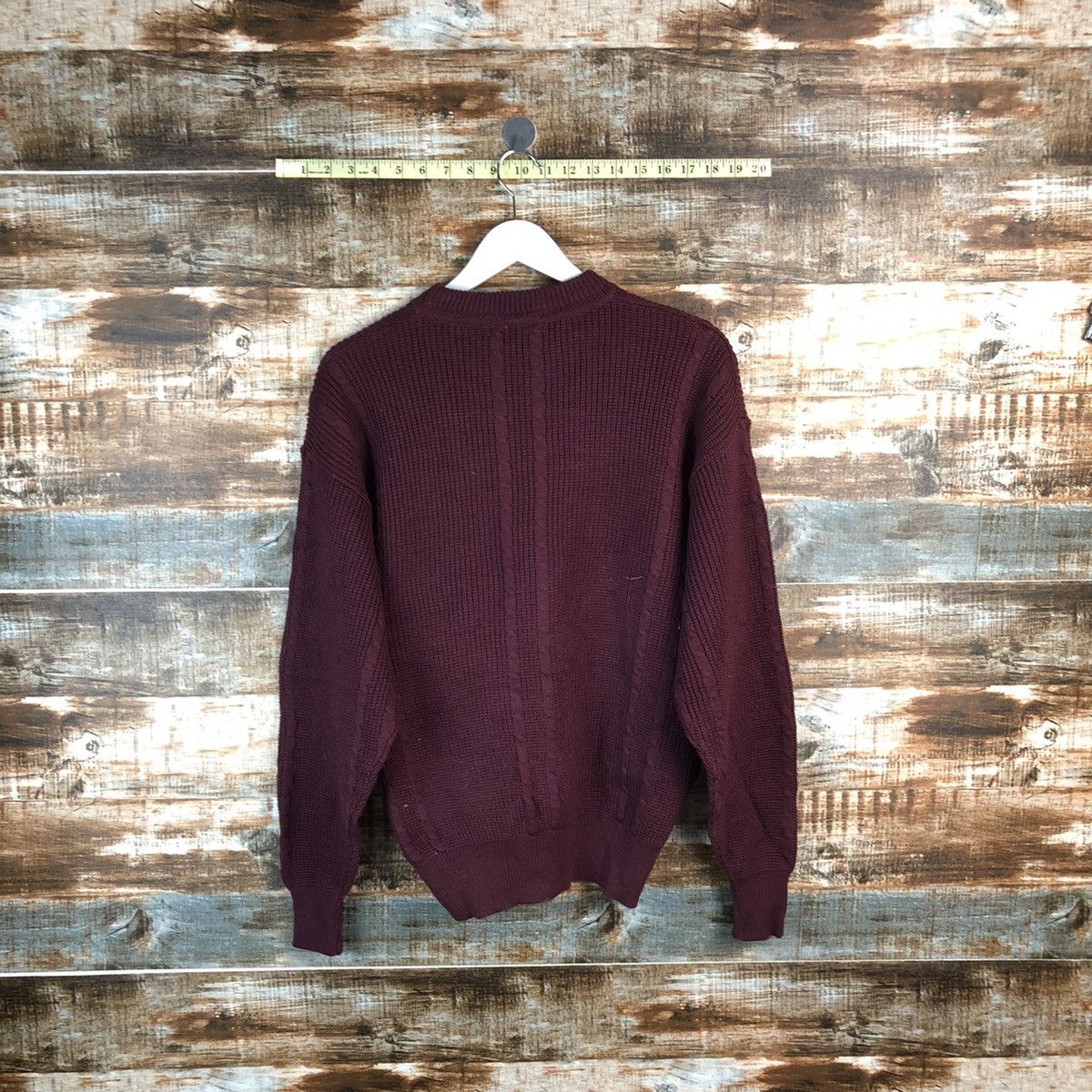 Homespun Knitwear × Japanese Brand Greater Green boro ripped distressed Maroon Knitwear #A1849 Size US M / EU 48-50 / 2 - 13 Thumbnail