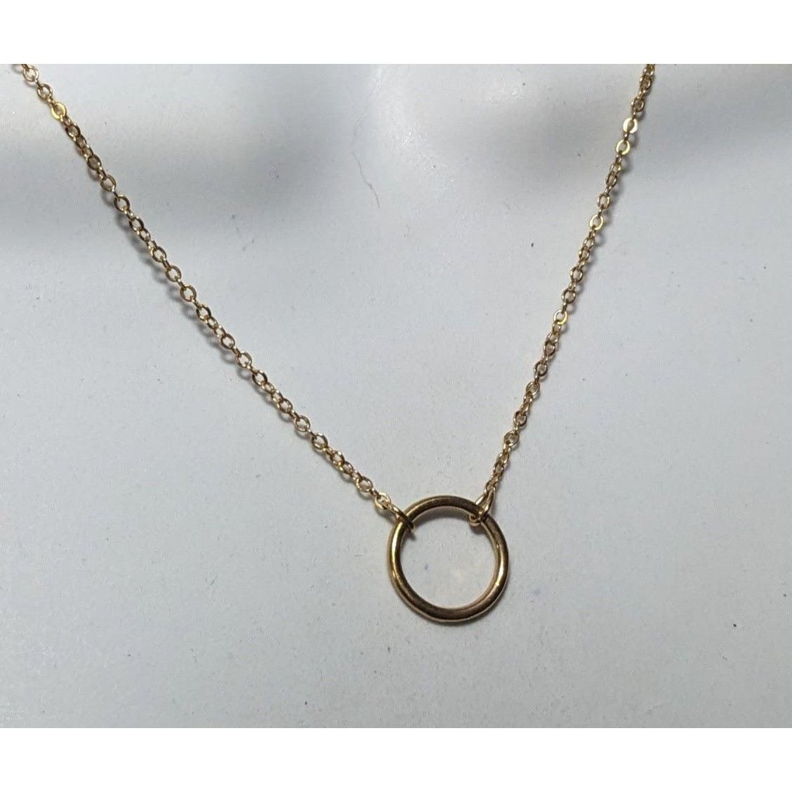 Other Minimalist Gold Tone Hoop Pendant Chain Necklace Size ONE SIZE - 5 Thumbnail