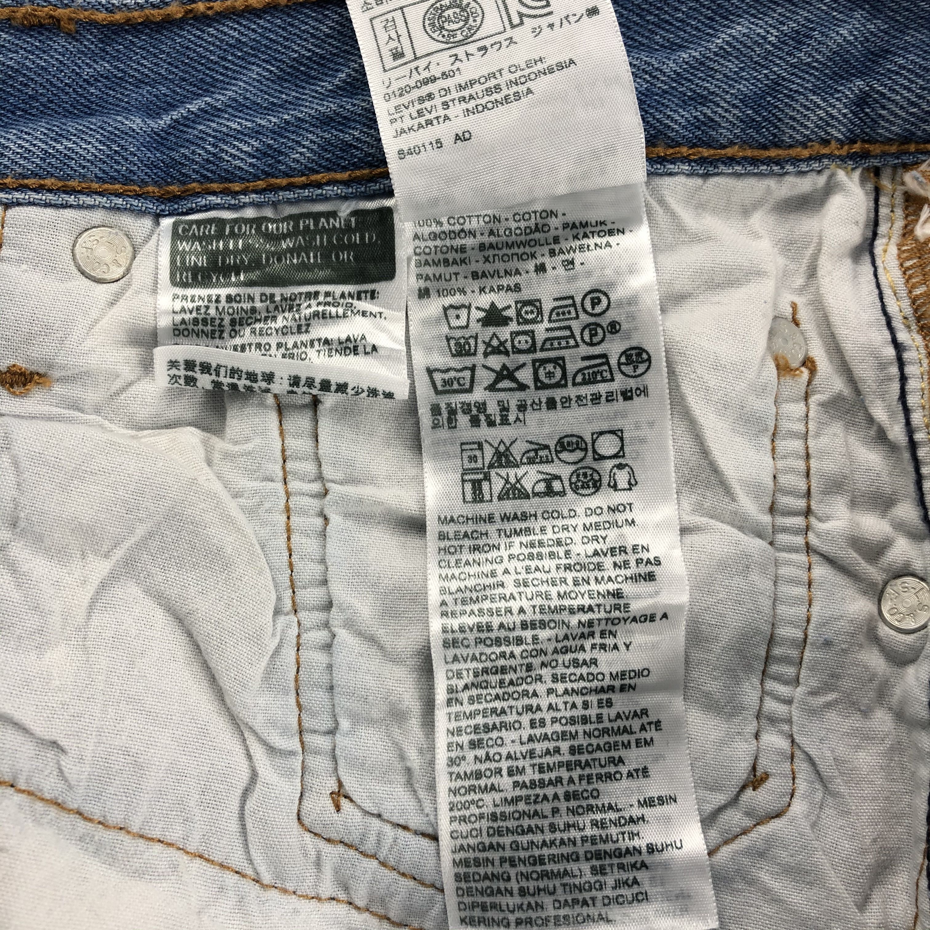 Levi's Distress Levis 501 ct Jeans Light Wash Denim KJ492 Size US 36 / EU 52 - 12 Thumbnail