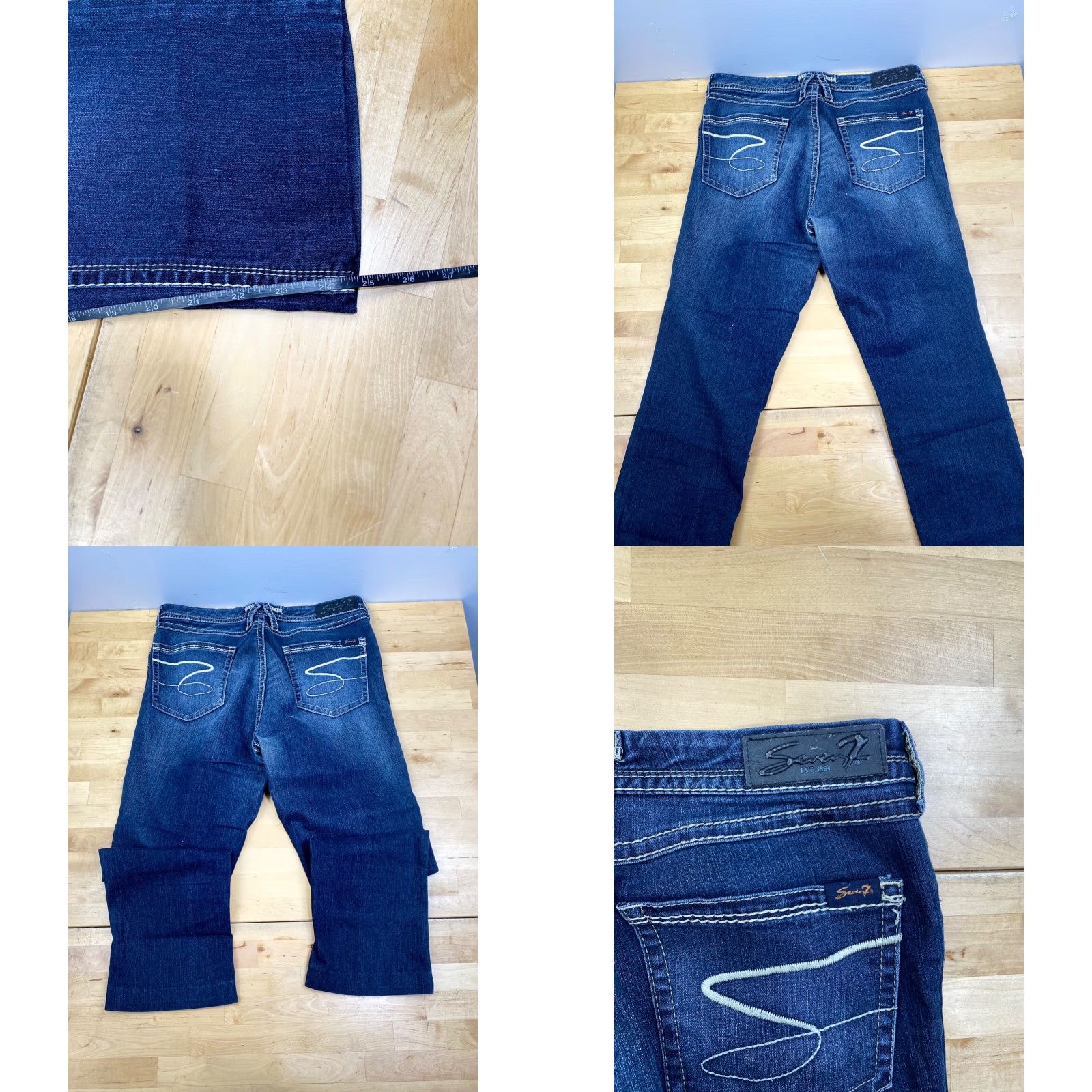 Vintage Seven7 Jeans Womens Bootcut Jeans 16 Blue Dark Wash Inseam 25" 9588 Size 38" / US 16 / IT 52 - 8 Thumbnail