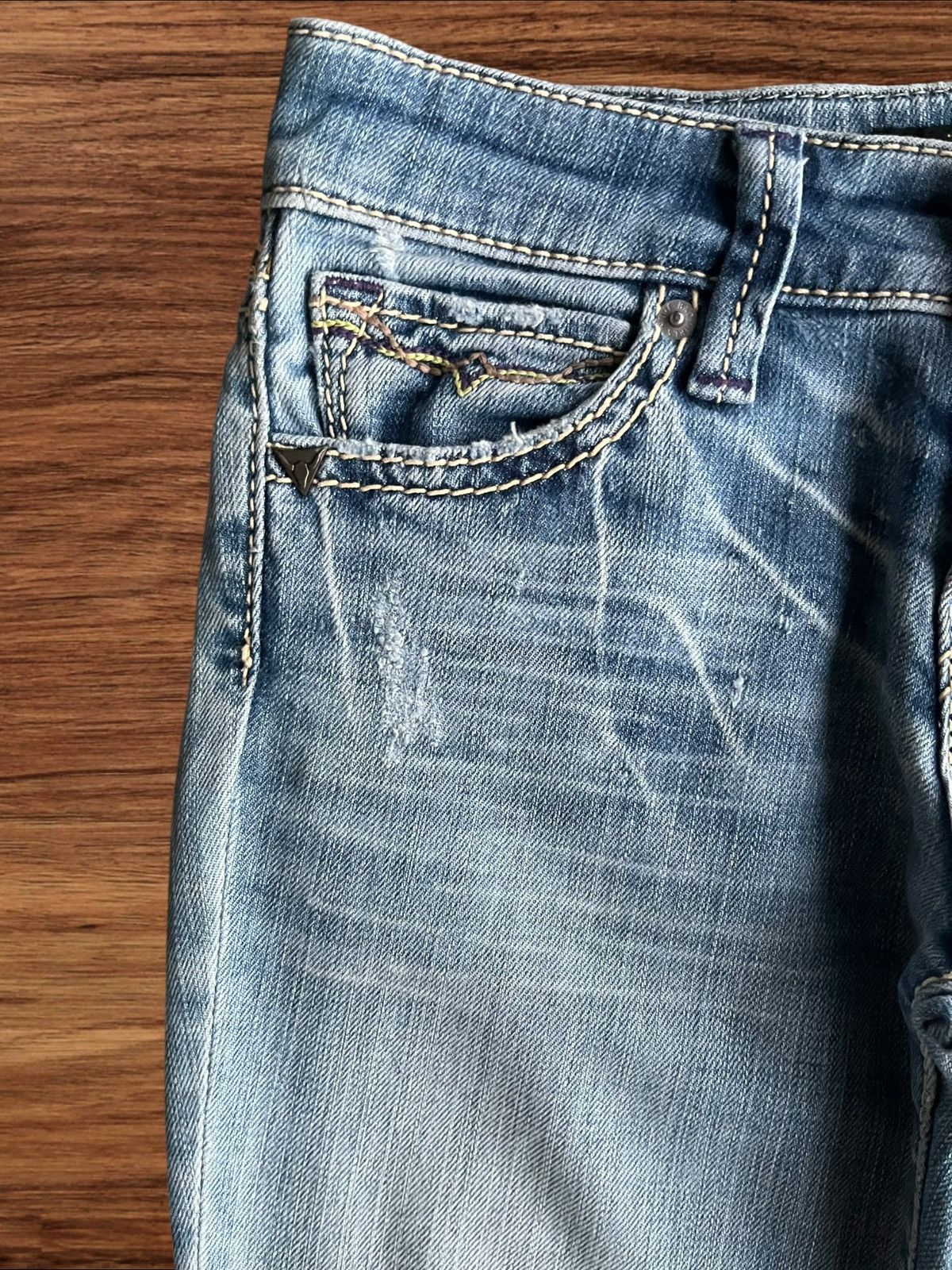 Hysteric Glamour Vintage Y2K Japanese Brand Blue Washed Low Rise Flare Jeans Size 26" / US 2 / IT 38 - 4 Thumbnail