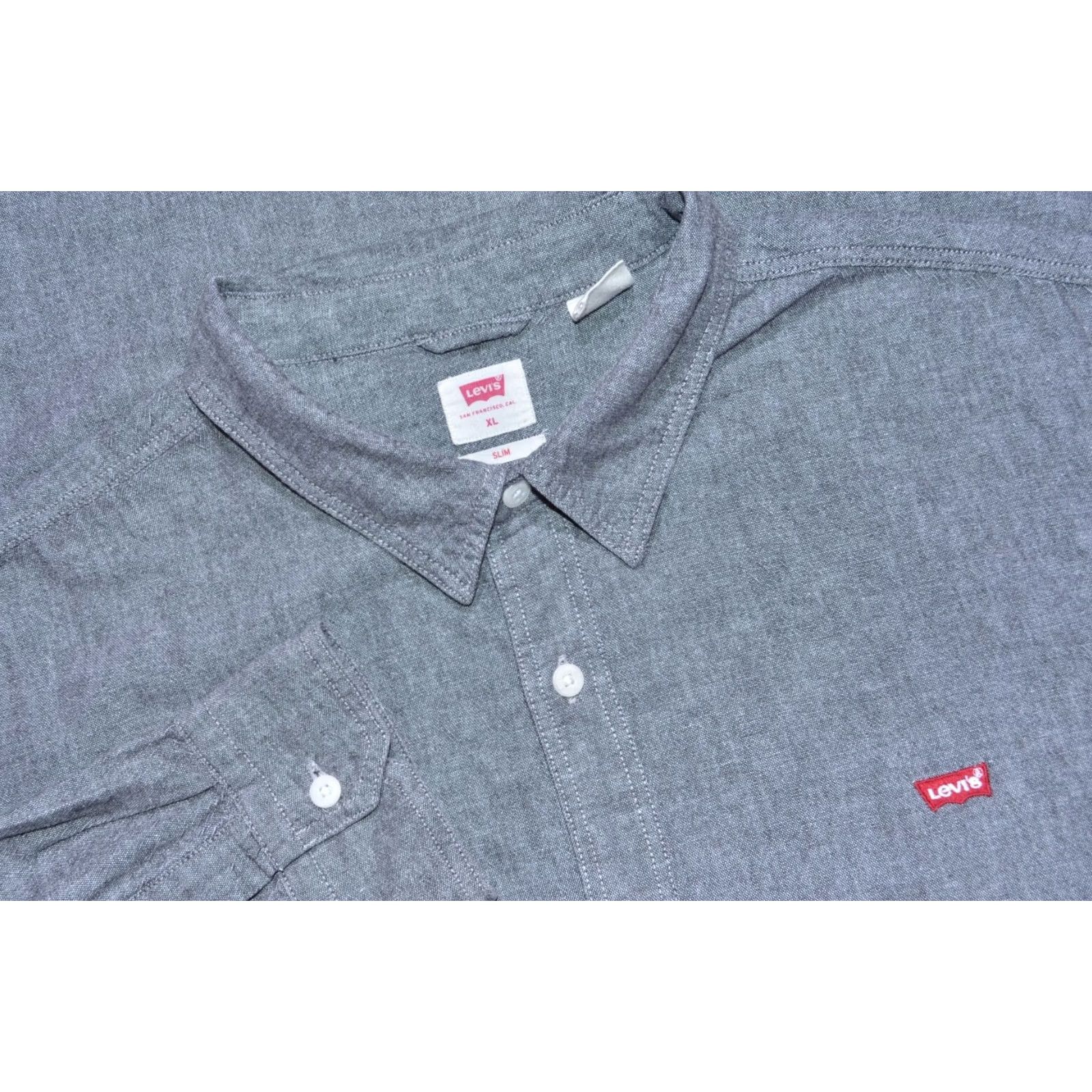 Levi's Levi'S Mens Long Sleeve Grey Shirt Slim Fit Cotton with Logo SIze XL Size US XL / EU 56 / 4 - 2 Thumbnail