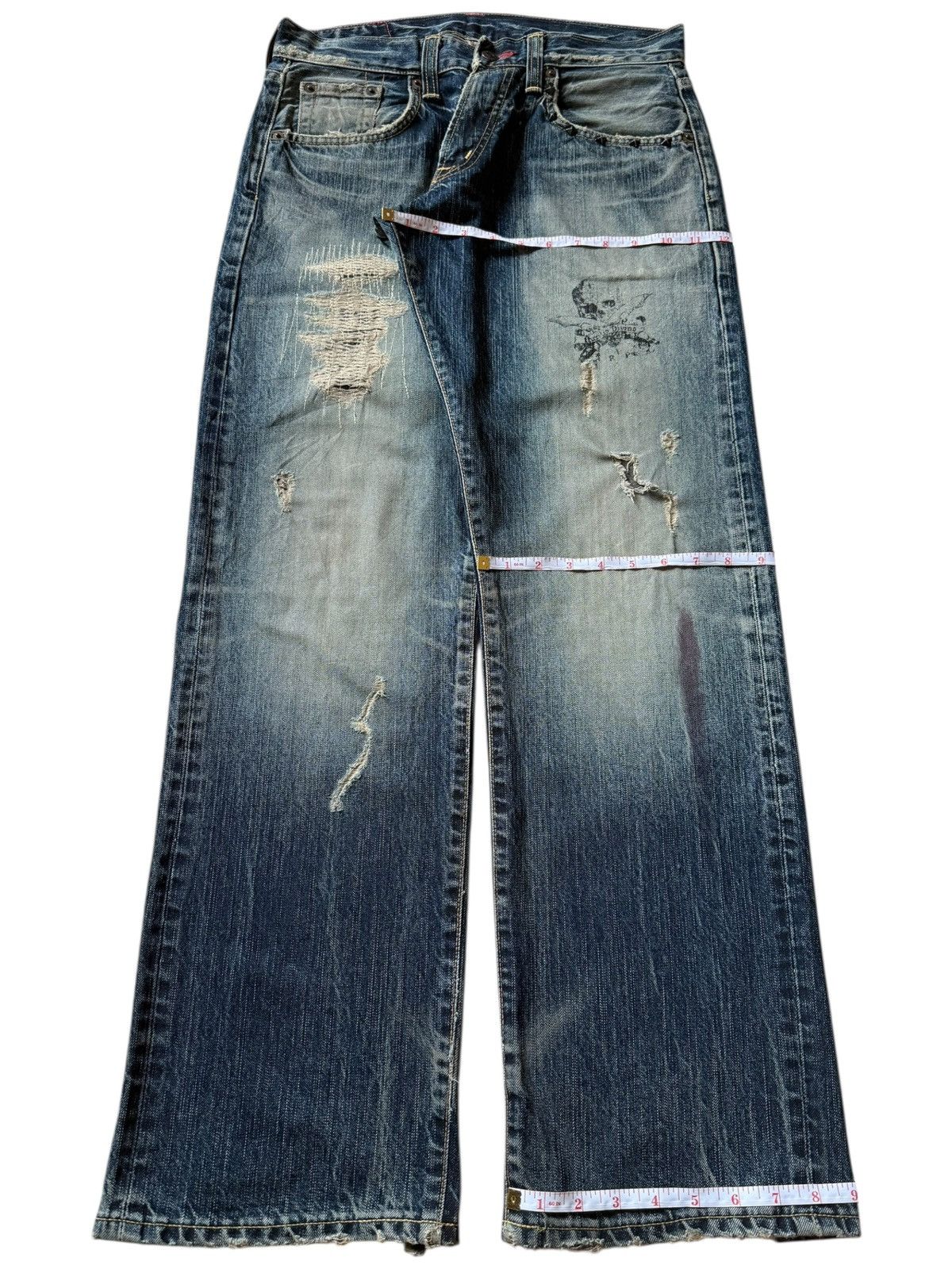 Edwin Vintage Edwin 504 Punk Distressed Baggy Jeans Size US 31 - 8 Thumbnail