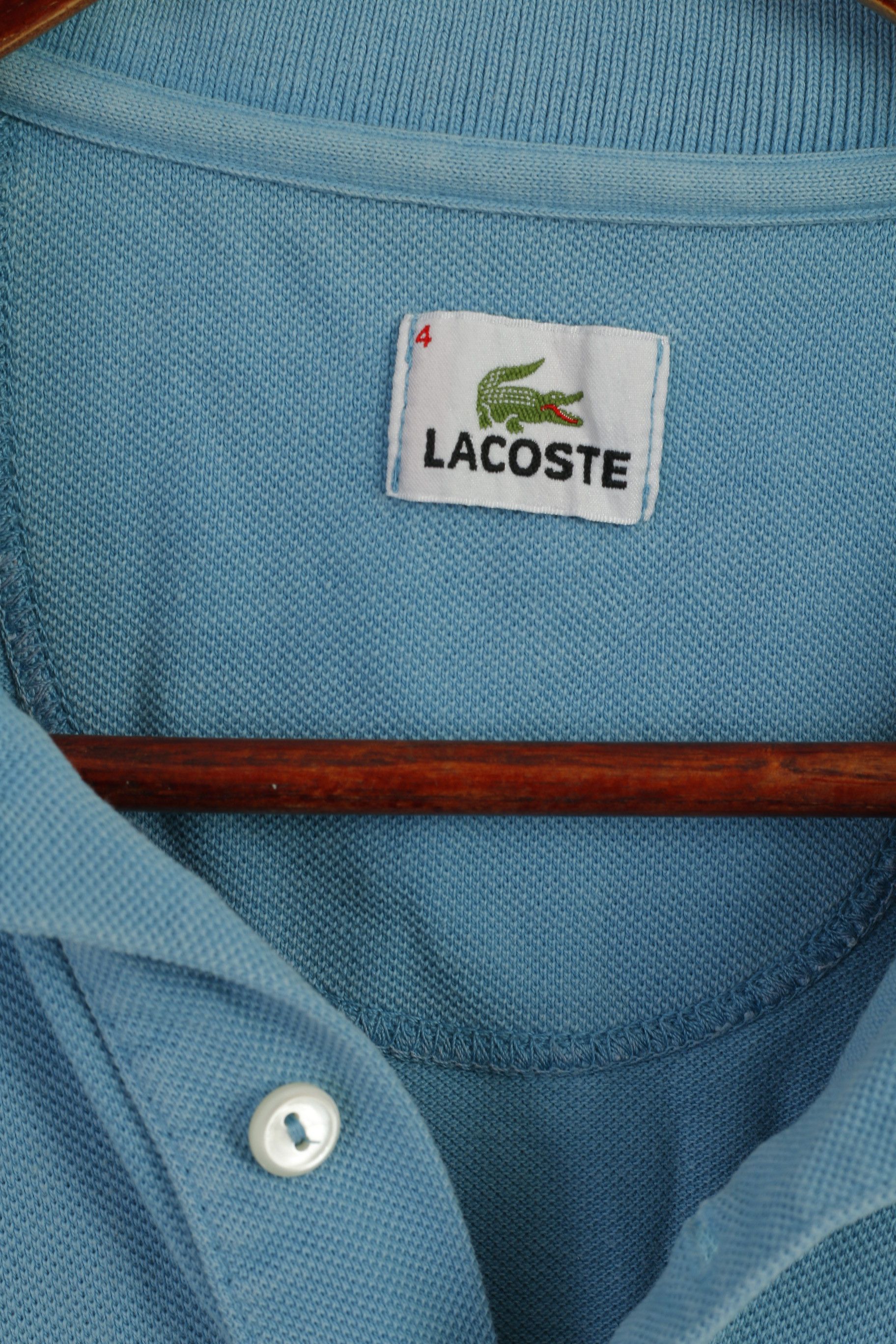 Lacoste Lacoste Men 4 L Polo Shirt Blue 100% Cotton Vintage 9009 Size US L / EU 52-54 / 3 - 4 Thumbnail