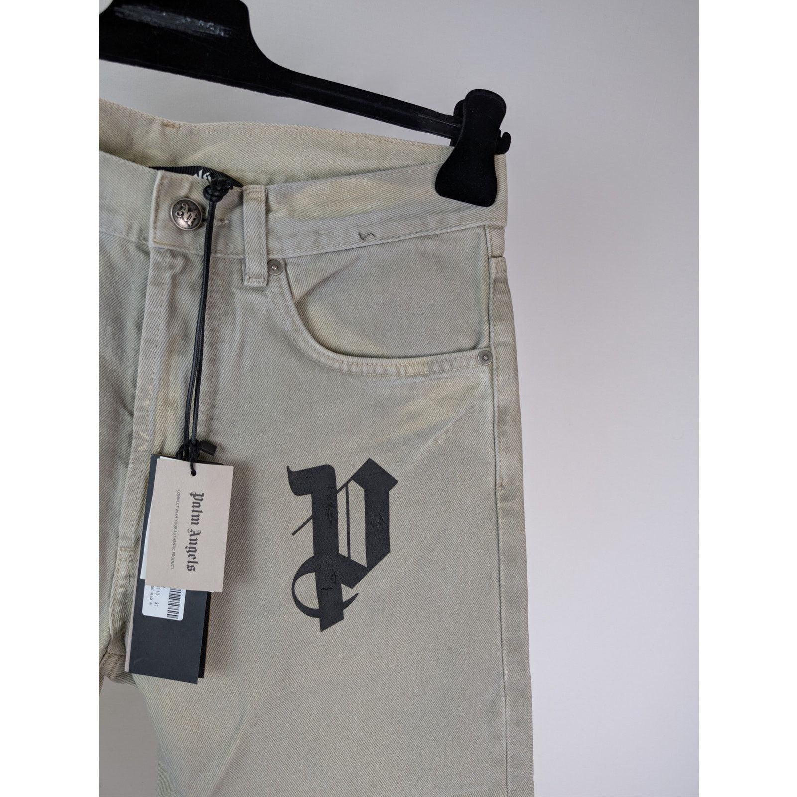 Palm Angels o1rshd1 Bull Logo Patch 5 Pockets Denim Pants in Light Beige Size US 30 / EU 46 - 5 Thumbnail