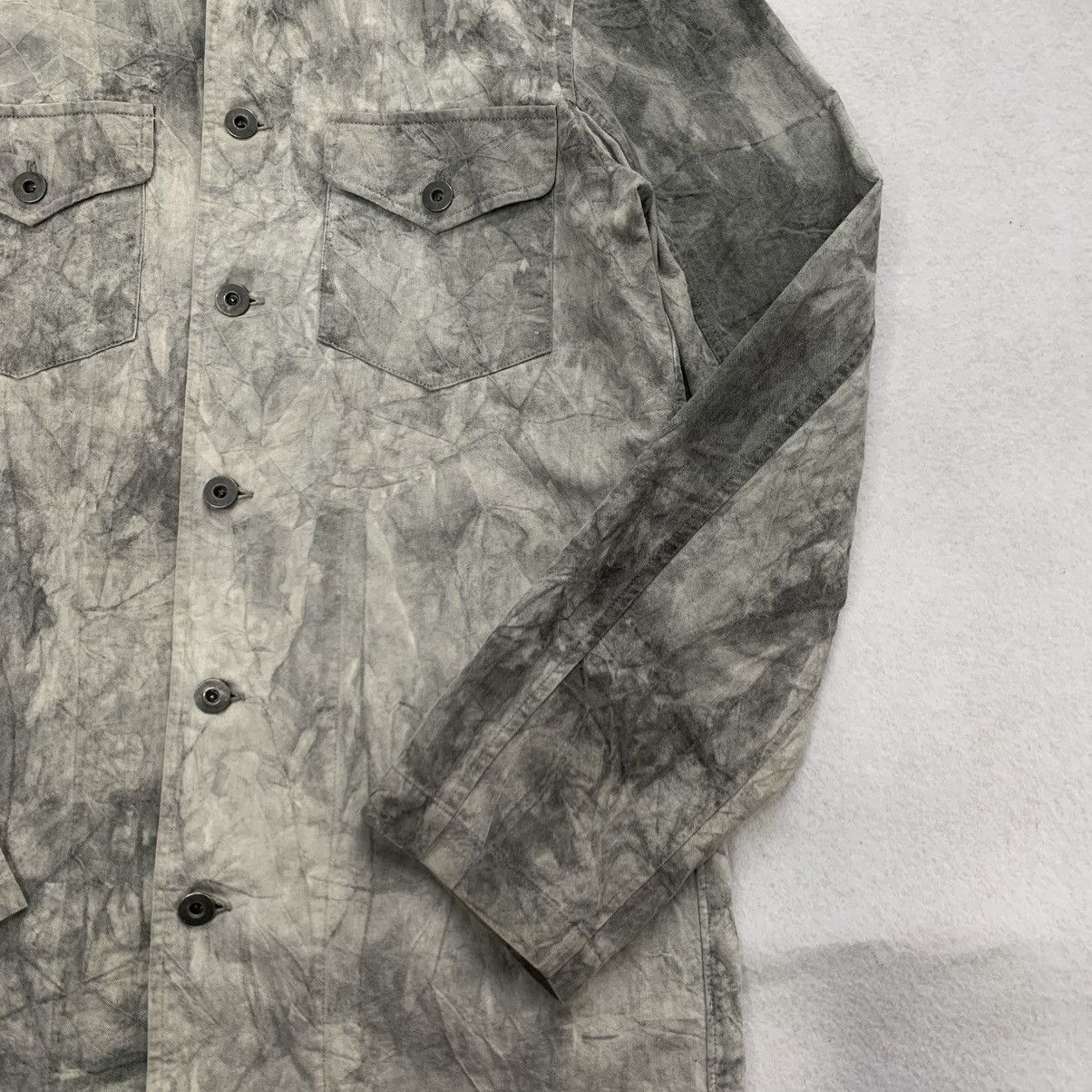 Ryuichiro Shimazaki Ryuichiro Shimazaki Homme Marble Wash Denim Shirt Jacket Size US L / EU 52-54 / 3 - 3 Thumbnail