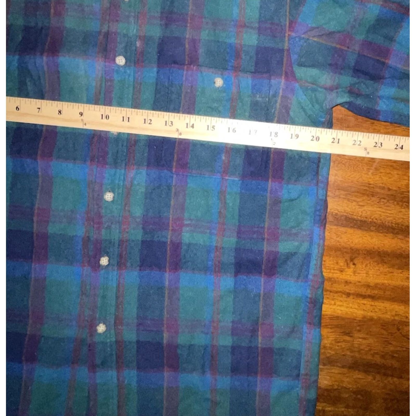 Pendleton PENDLETON 100% Virgin Wool Button-Up Shirt USA Made, Plaid, Holes, Crafting Project - Mens Size US M / EU 48-50 / 2 - 5 Thumbnail