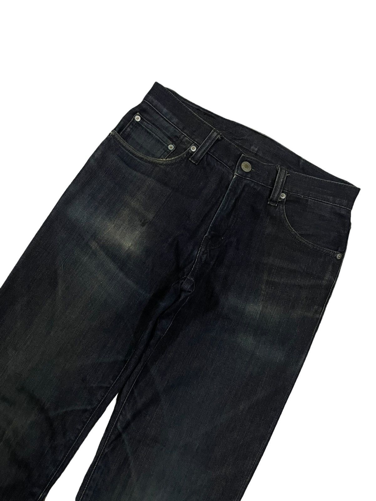 Jun Takahashi Japanese Denim Uniqlo Faded Wash Loose Straight Ripped Jeans Size US 31 - 5 Thumbnail