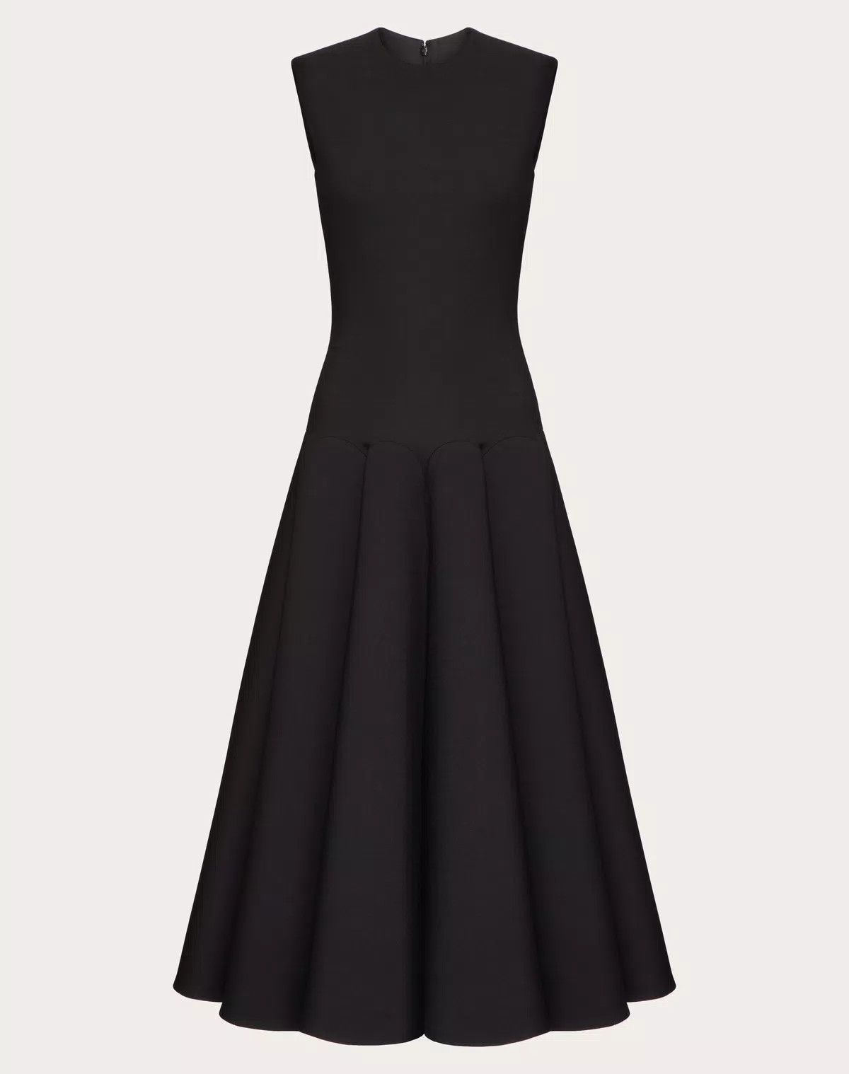 Valentino o1s1wg110426 Luxury Crepe Midi Dress in Black Size L / US 10 / IT 46 - 1 Thumbnail