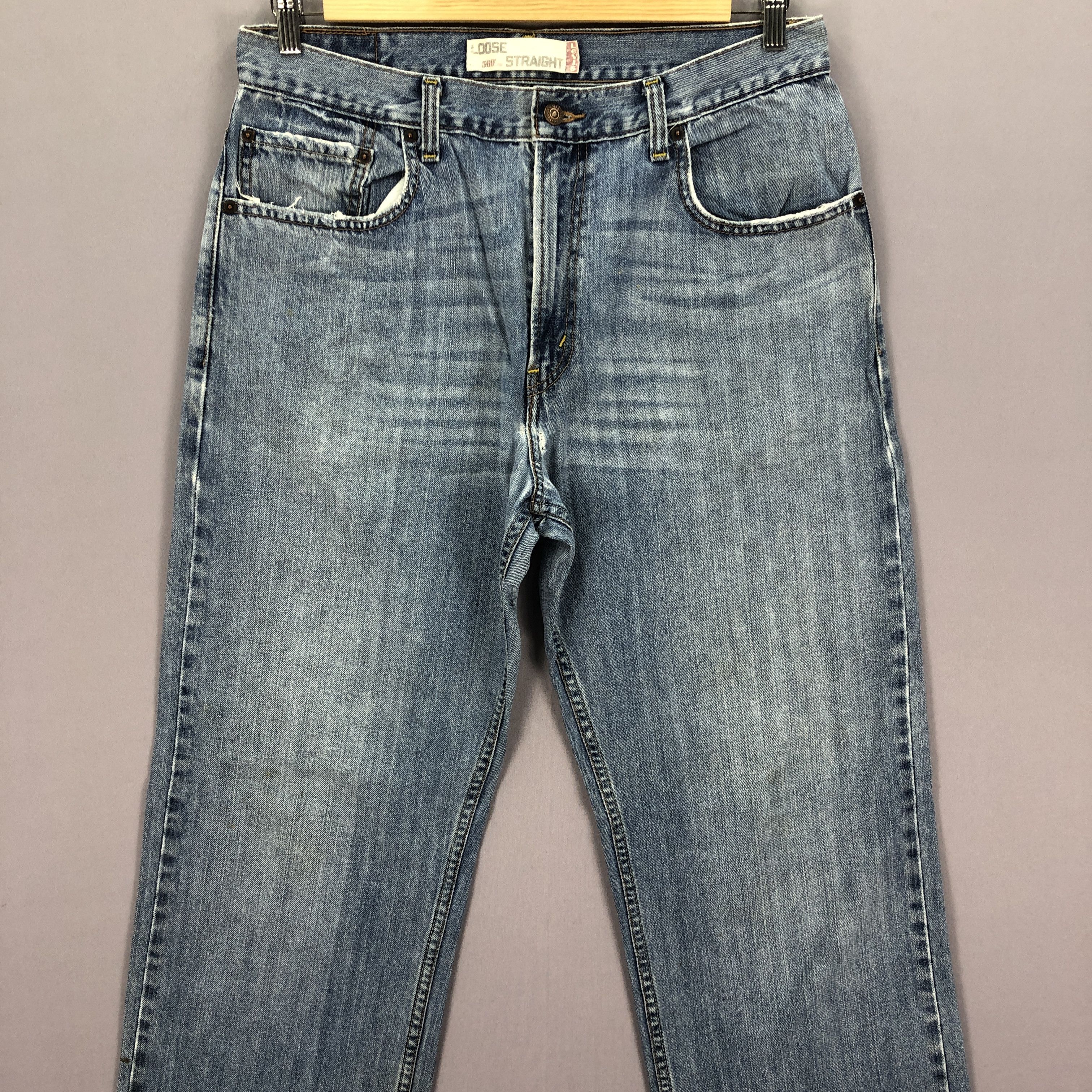 Levi's Vintage Y2K Levis 569 Baggy Jeans Faded Light Wash Denim Size US 32 / EU 48 - 3 Thumbnail