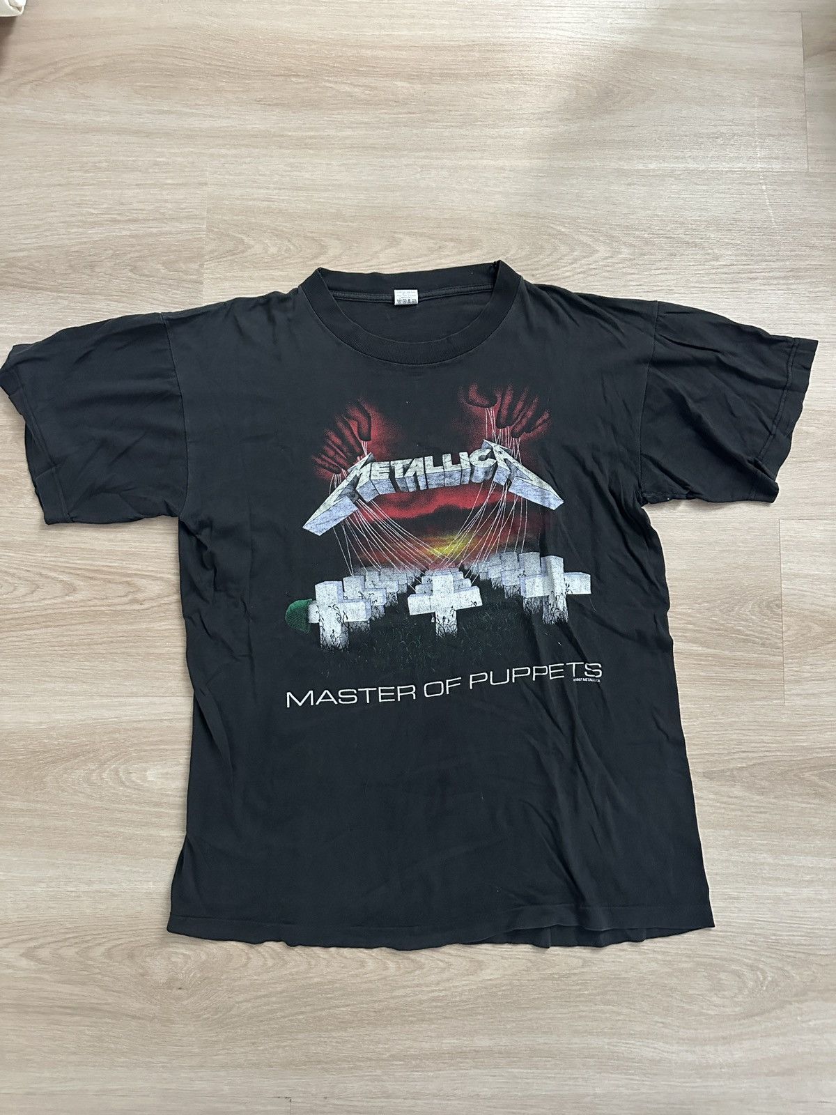Metallica Metallica 1987 Mens Black Vintage T-Shirt Master of Puppets Size US L / EU 52-54 / 3 - 1 Thumbnail