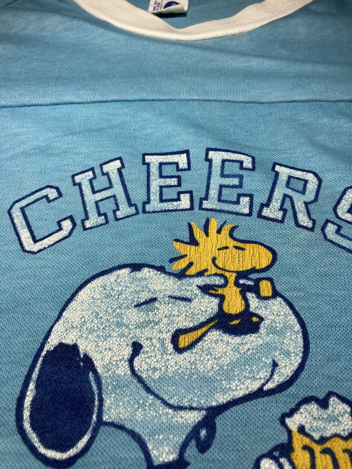 Peanuts 80s Artex Snoopy Cheers Middlesex College Top Athletic Baby Size US L / EU 52-54 / 3 - 6 Thumbnail