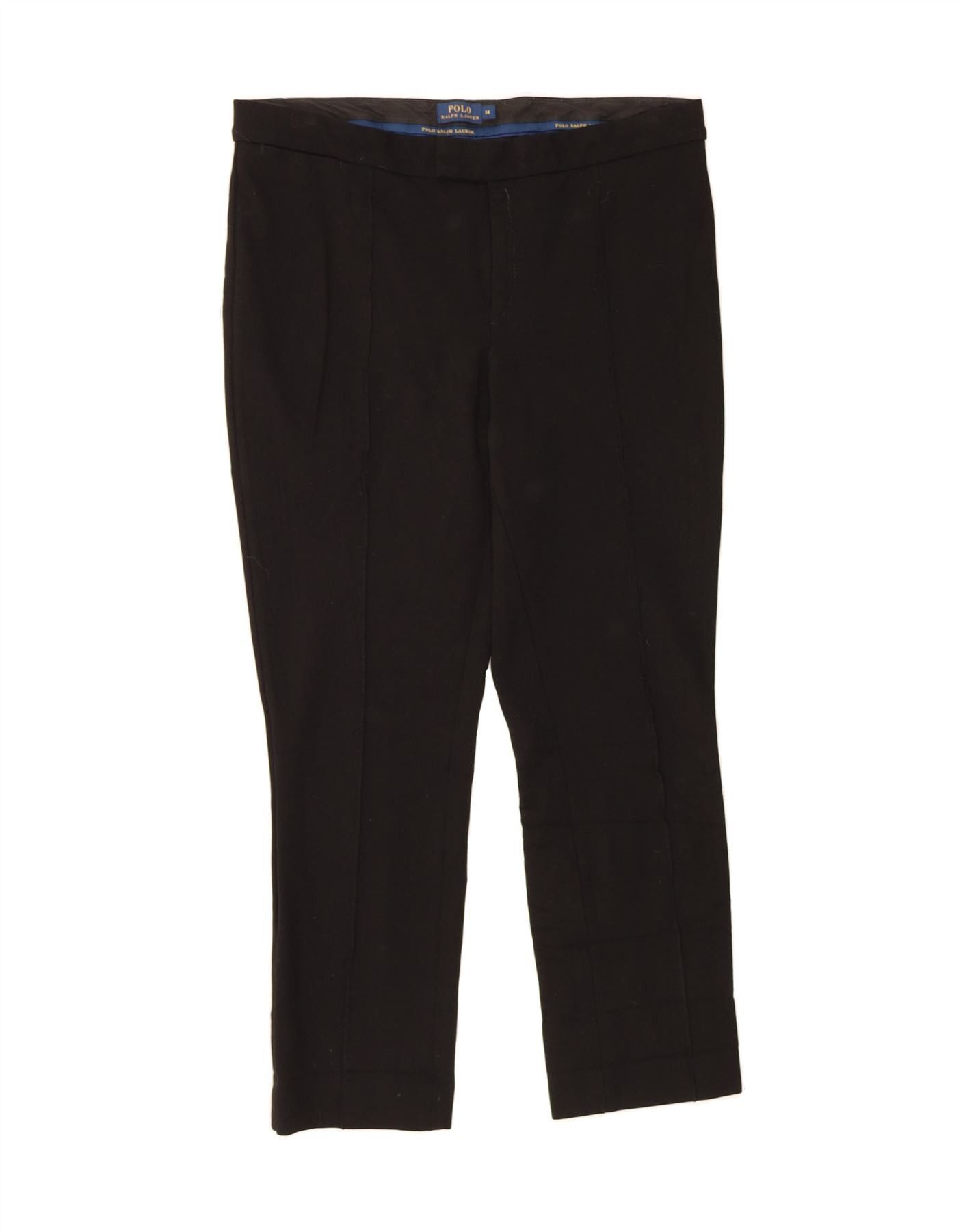 Polo Ralph Lauren Womens Slim Suit Trousers US 14 XL W36 L28 Black Viscose Size 32" / US 10 / IT 46 - 1 Thumbnail