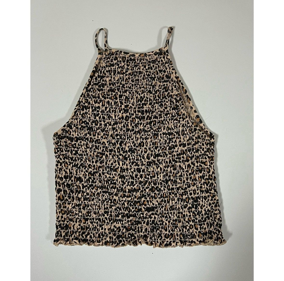 American Eagle Outfitters AE Tan Cheetah Leopard Print Halter Crop Top Shirt Size XS🐆✨ Size XS / US 0-2 / IT 36-38 - 4 Thumbnail