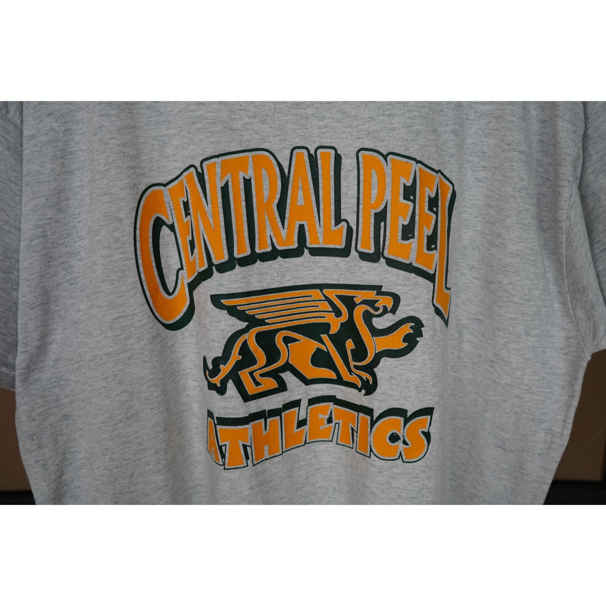 Vintage 90s Central Peel Athletics Grey School Tee L #373 Size US L / EU 52-54 / 3 - 4 Thumbnail