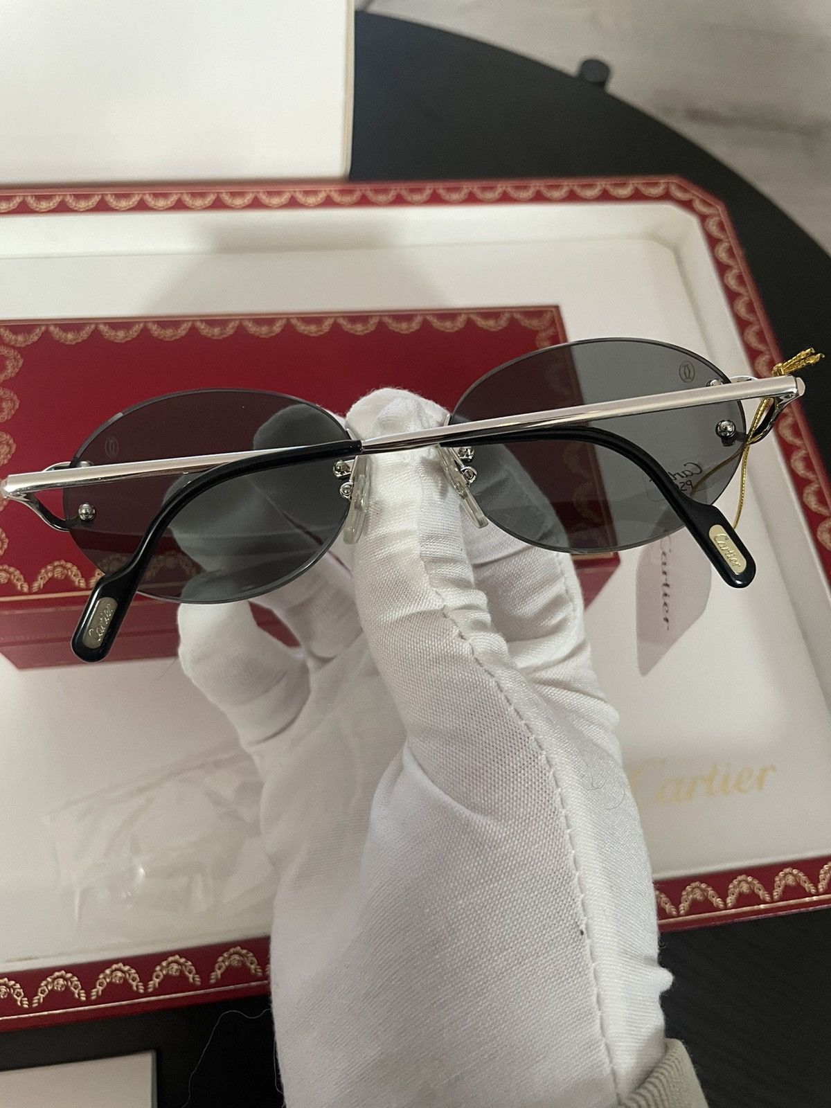 Cartier × Vintage Deadstock Vintage Cartier Scala Sunglasses (Full Set) Size ONE SIZE - 2 Thumbnail