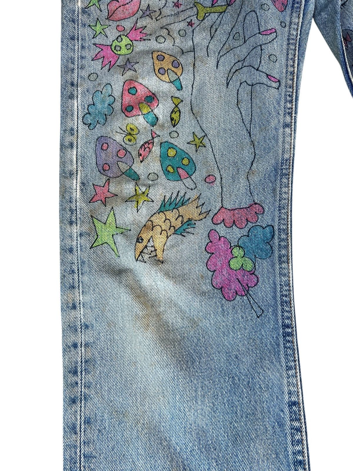 Levi's Vintage 1996 Levi’s 501 X Aditi Art Dirty Denim Jeans Size US 29 - 9 Thumbnail