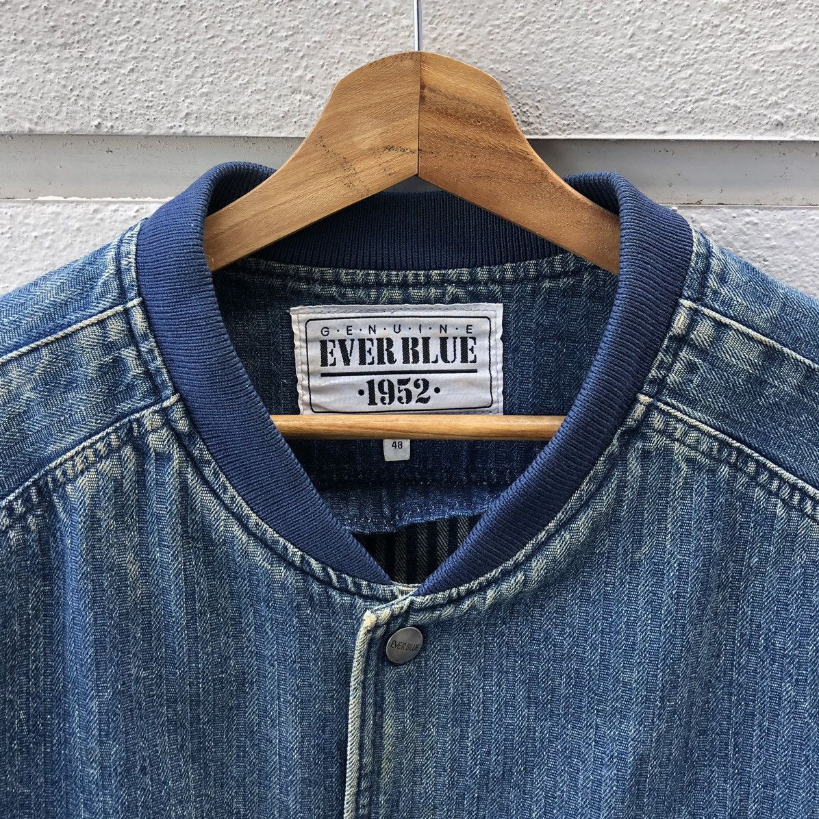 Vintage Vintage Ever Blue 1952 Striped Denim Bomber Jacket Size US M / EU 48-50 / 2 - 13 Thumbnail