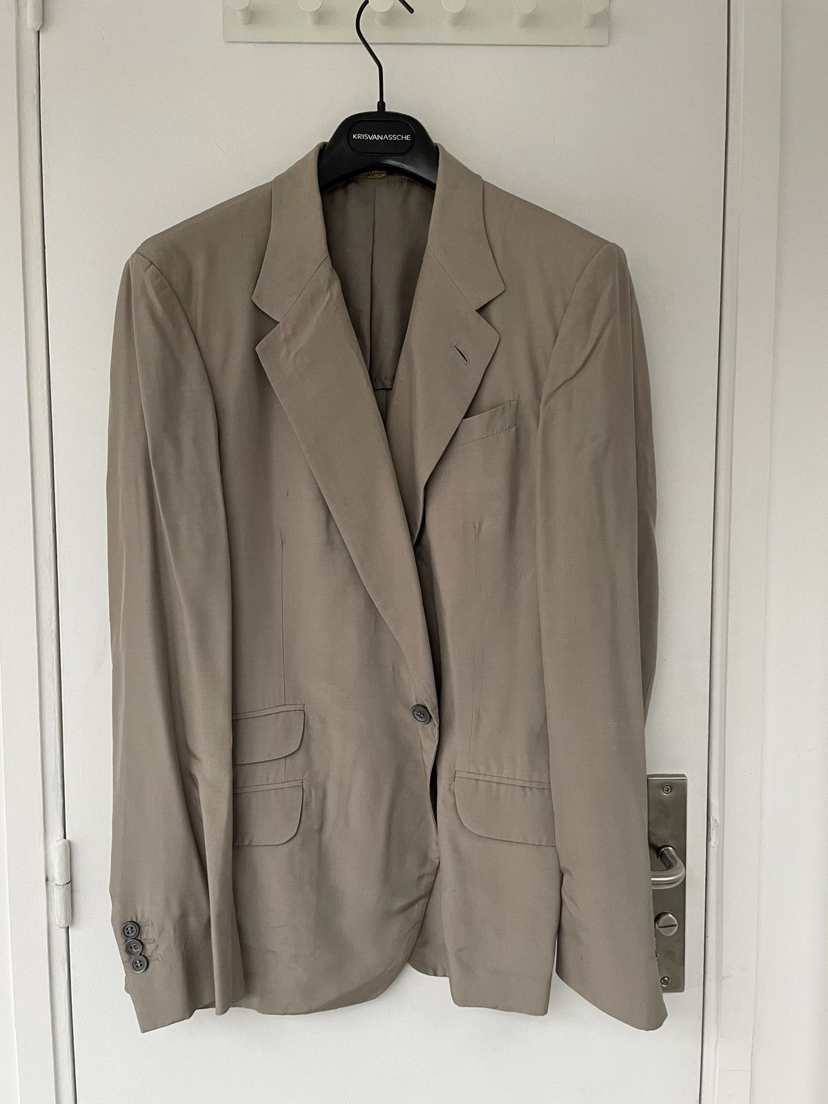 Yves Saint Laurent Yves Saint Laurent light beige silk jacket Size 48R - 1 Thumbnail