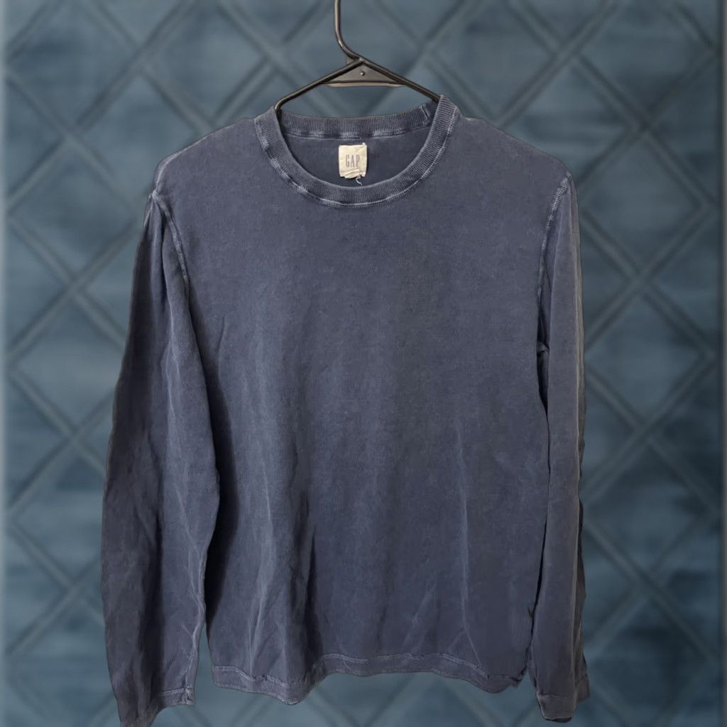 Gap Gap Mens Small Blue Pullover Sweater Fleece Solid Crew Neck Zip? Size US S / EU 44-46 / 1 - 1 Thumbnail