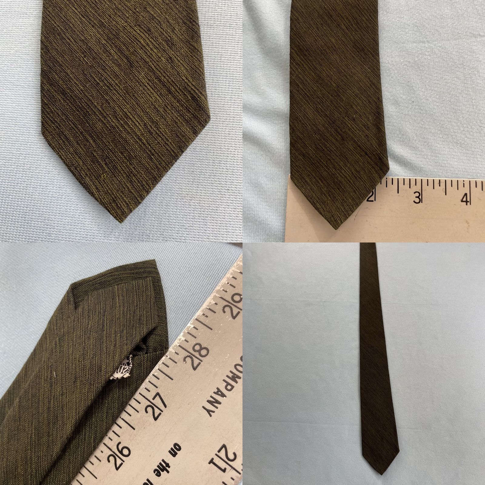 MCM vtg 60s Superba All Silk Skinny Tie MCM Slim Capsule Necktie Green Gray 2.2x58 Capsule Narrow Necktie Size ONE SIZE - 8 Thumbnail