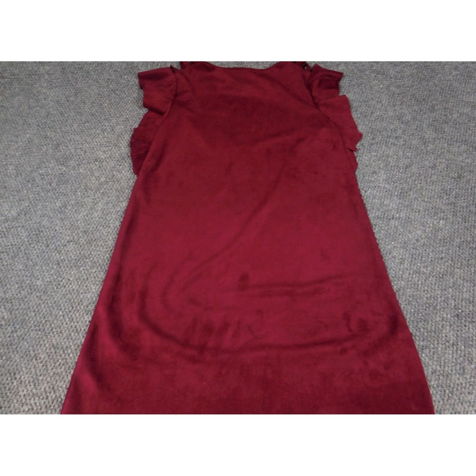 Vintage She & Sky Womens Dress L Red Floral Knit Puff Sleeve Mock Neck Knee Length Crochet Summer 100% Cotton Casual Sundress Girls/ Womens Size L / US 10 / IT 46 - 7 Thumbnail