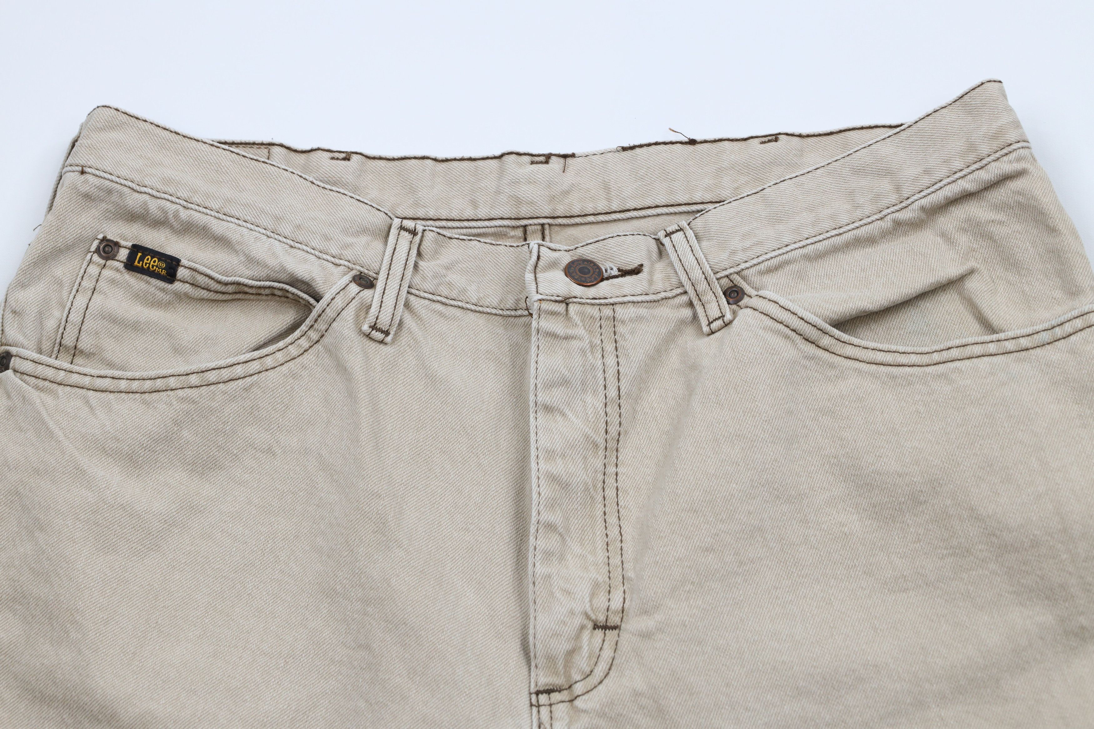 Vintage Vintage 90s Streetwear Denim Jean Shorts Jorts Beige Cotton Size US 34 / EU 50 - 2 Thumbnail