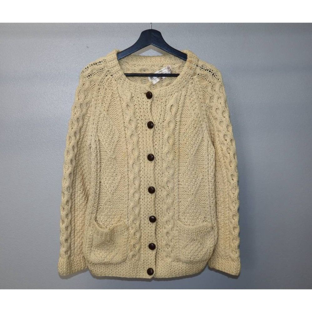 Vintage Vintage Blarney Woollen Mills Cardigan Women's M Ivory Wool Size M / US 6-8 / IT 42-44 - 1 Thumbnail