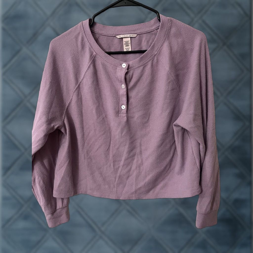 Victoria's Secret Victoria Secret Top Womens XS Purple Long Sleeve Henley Shirt Size XS / US 0-2 / IT 36-38 - 1 Thumbnail