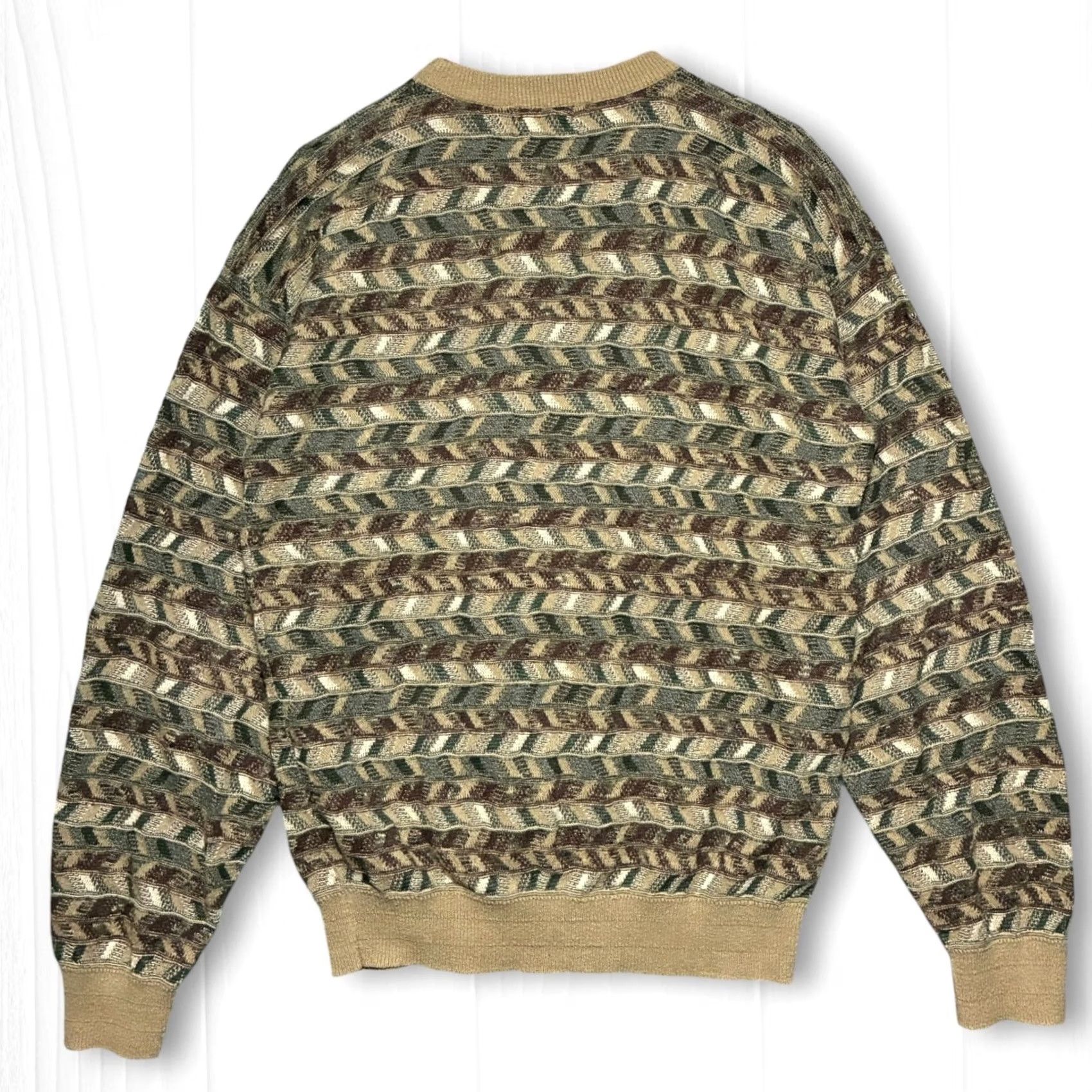 Vintage VINTAGE Tricots St Raphael Bloomingdale's Geometric Knit Sweater Men's XL Brown Size US XL / EU 56 / 4 - 2 Thumbnail