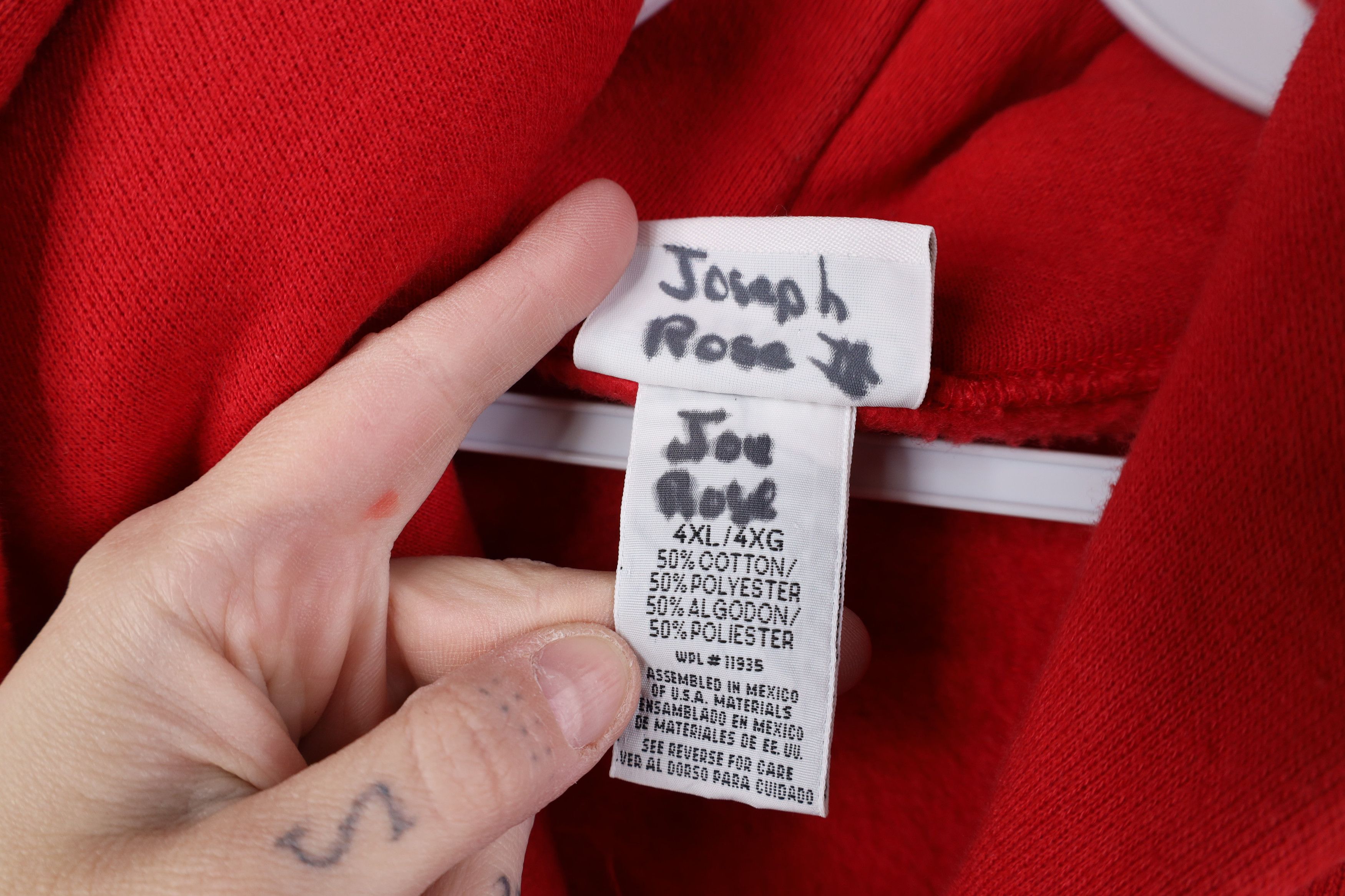 Vintage Vintage 90s Streetwear Blank Heavyweight Full Zip Hoodie Red Size US XXL / EU 58 / 5 - 5 Thumbnail