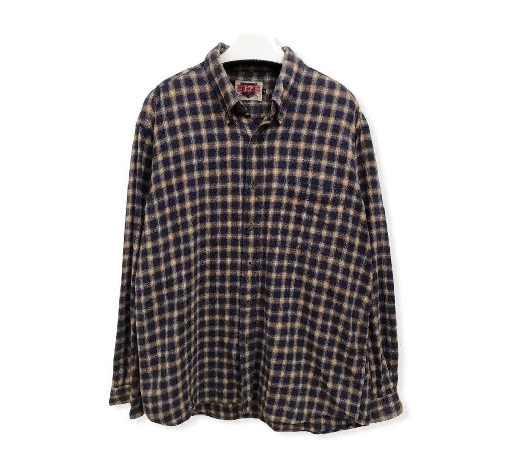 Vintage Vintage j2 Plaid Tartan Flannel Shirt 👕 Size US M / EU 48-50 / 2 - 1 Thumbnail