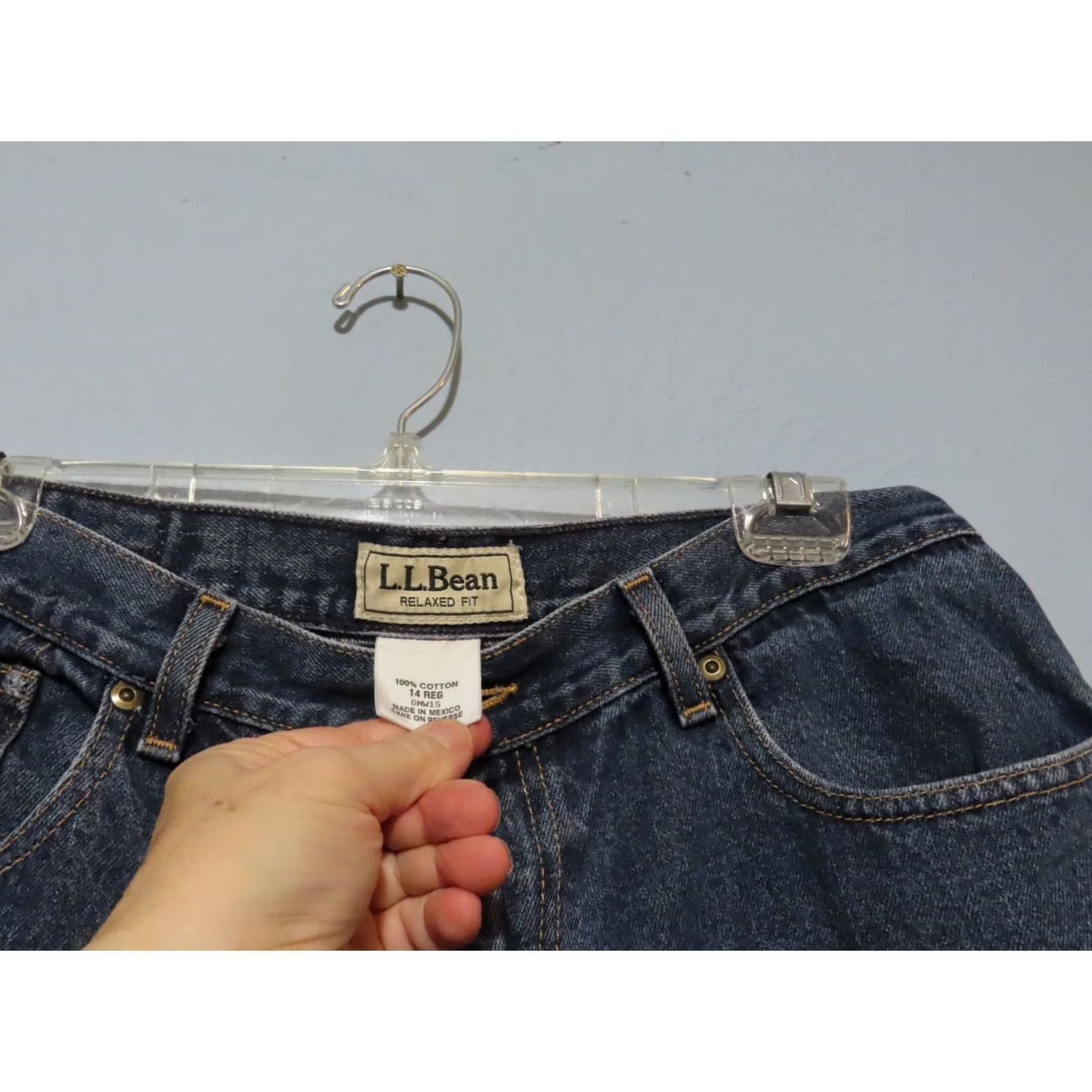 Vintage L.L. Bean Jeans Womens 14 Regular Relaxed Fit Wide-Leg Blue Denim Cotton Zip 5-Pocket Mid Rise Regular Womens Jeans Size 36" / US 14 / IT 50 - 4 Thumbnail